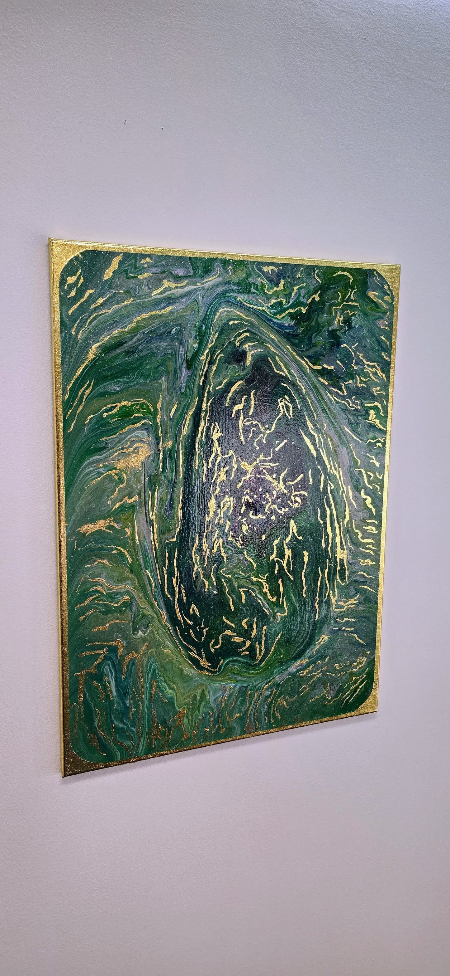 Serce Lasu – Obraz Abstrakcyjny Pouring Art 50x70 cm