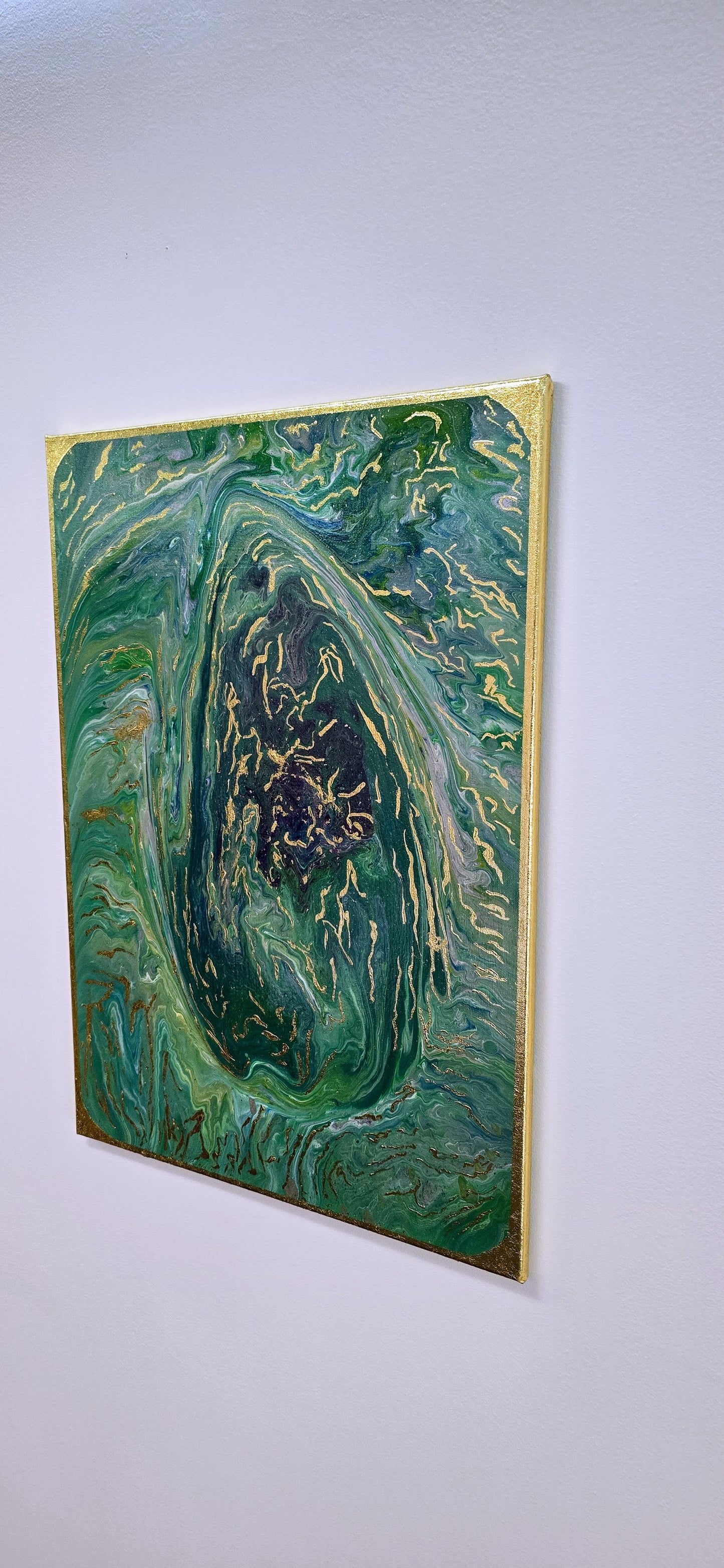 Serce Lasu – Obraz Abstrakcyjny Pouring Art 50x70 cm