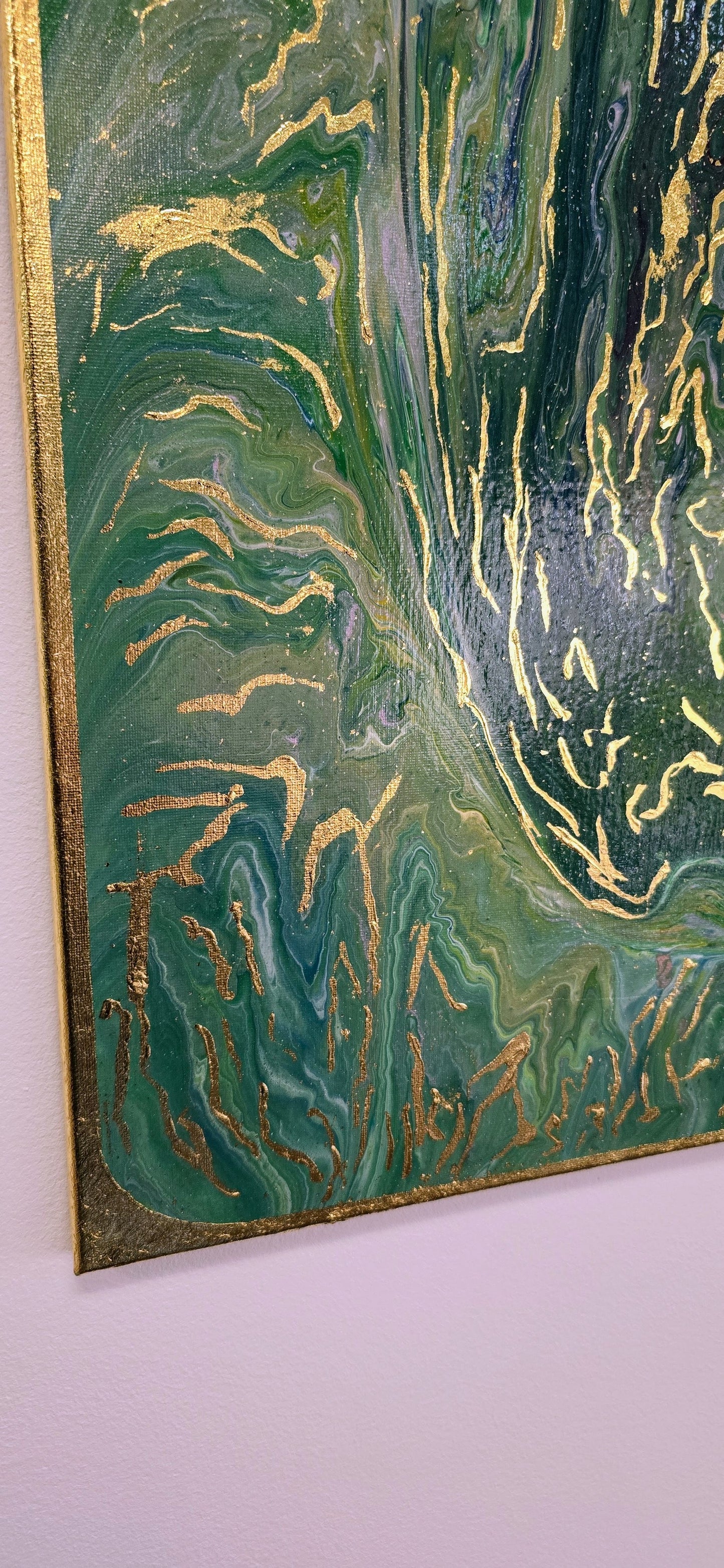 Serce Lasu – Obraz Abstrakcyjny Pouring Art 50x70 cm