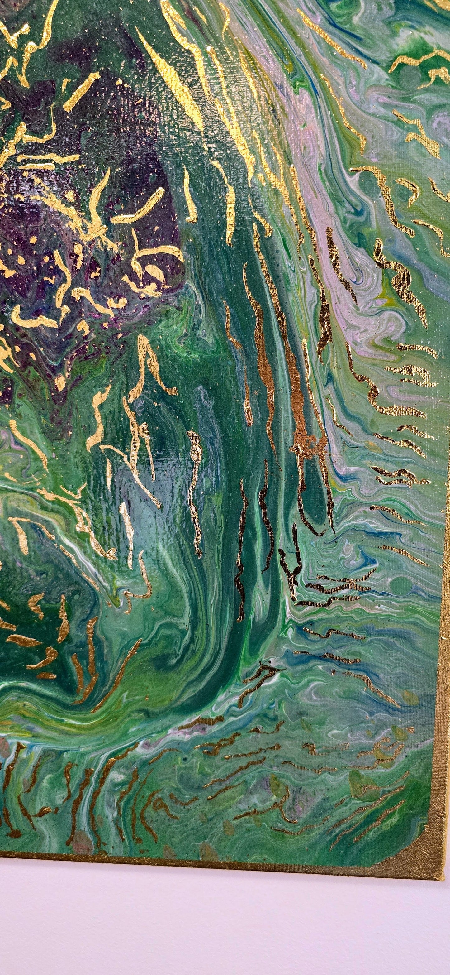 Serce Lasu – Obraz Abstrakcyjny Pouring Art 50x70 cm