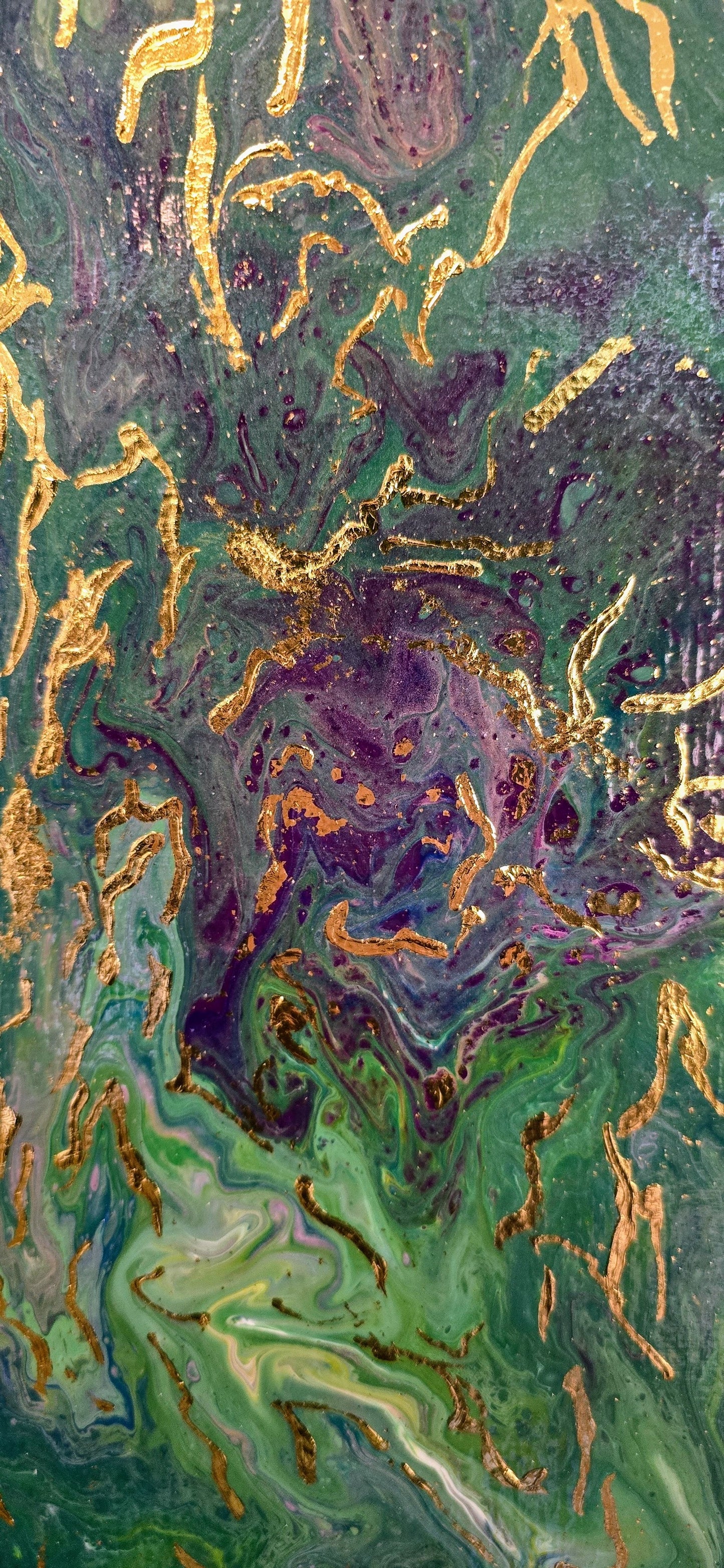 Serce Lasu – Obraz Abstrakcyjny Pouring Art 50x70 cm