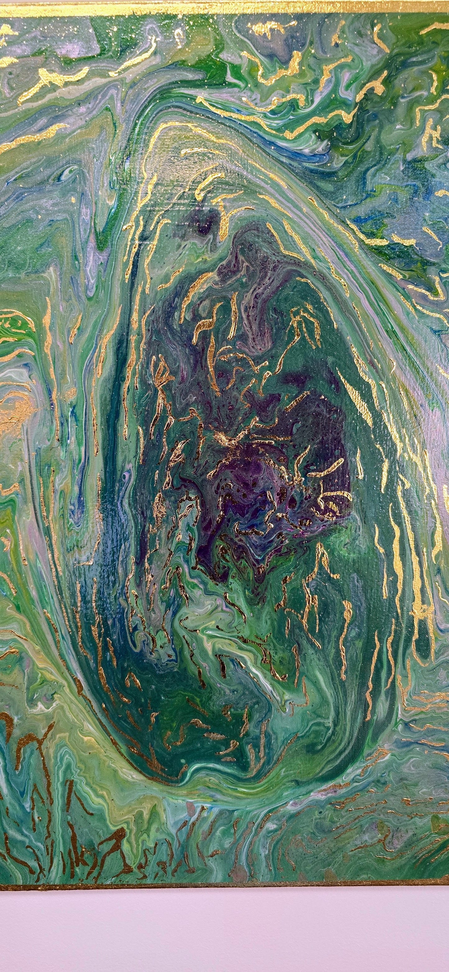 Serce Lasu – Obraz Abstrakcyjny Pouring Art 50x70 cm
