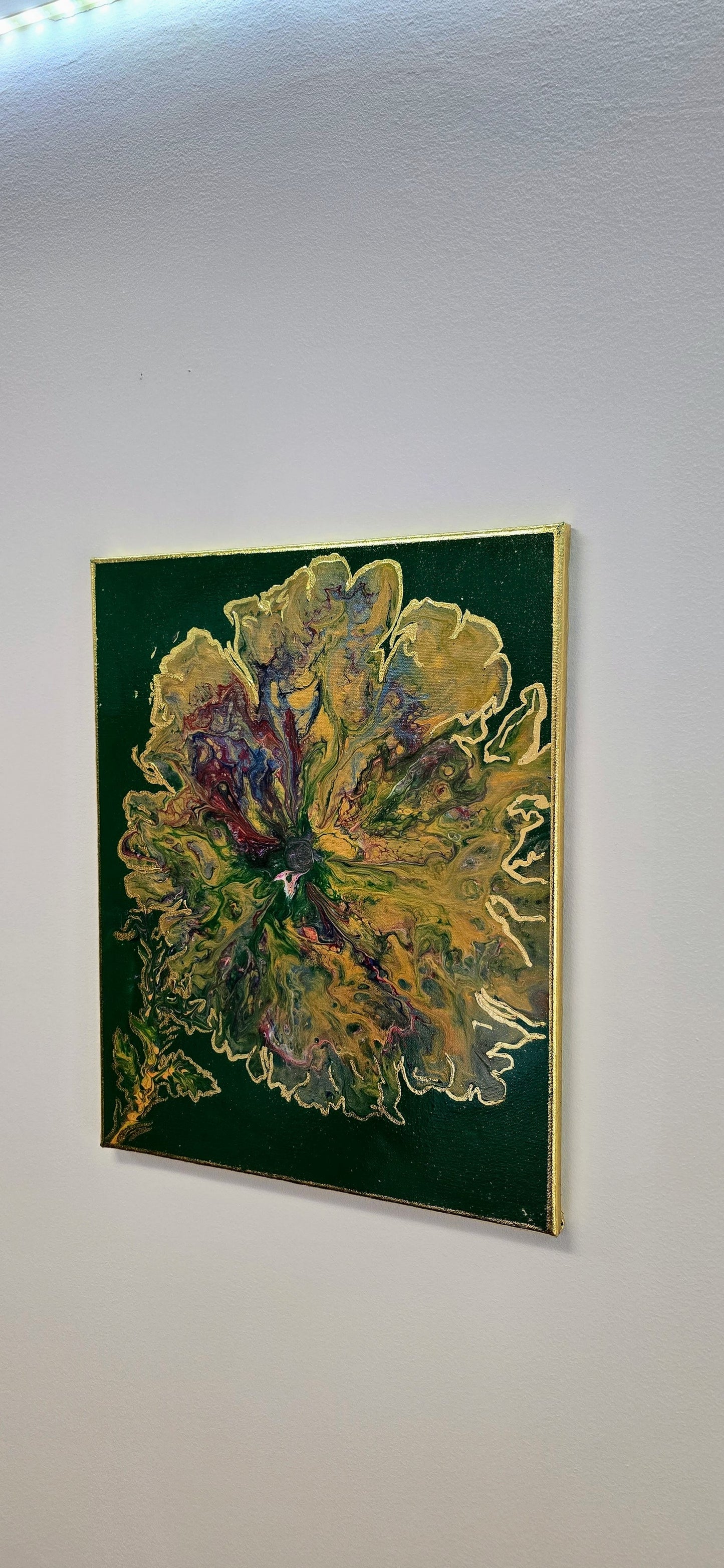 Kwiat Dżungli – Obraz Abstrakcyjny Pouring Art 40x50 cm