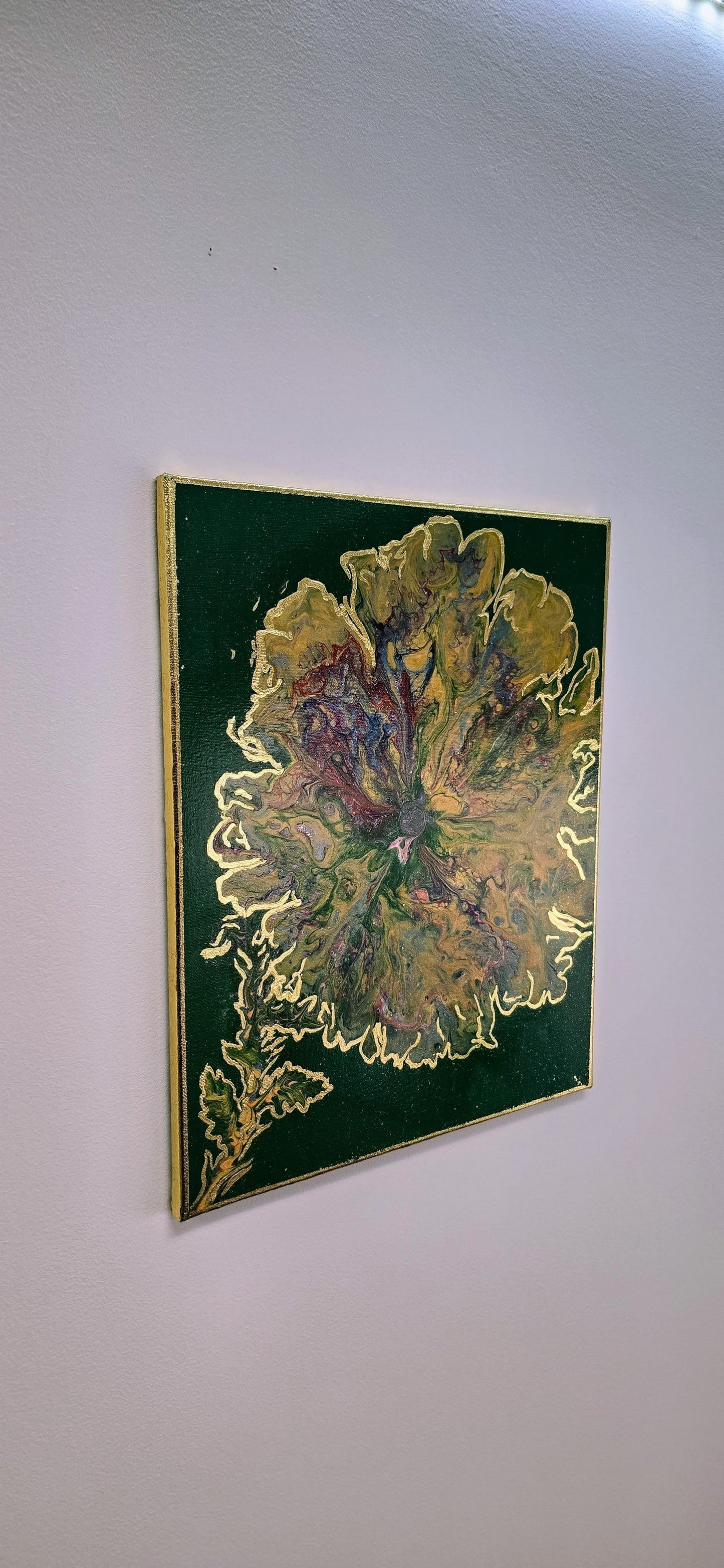 Kwiat Dżungli – Obraz Abstrakcyjny Pouring Art 40x50 cm