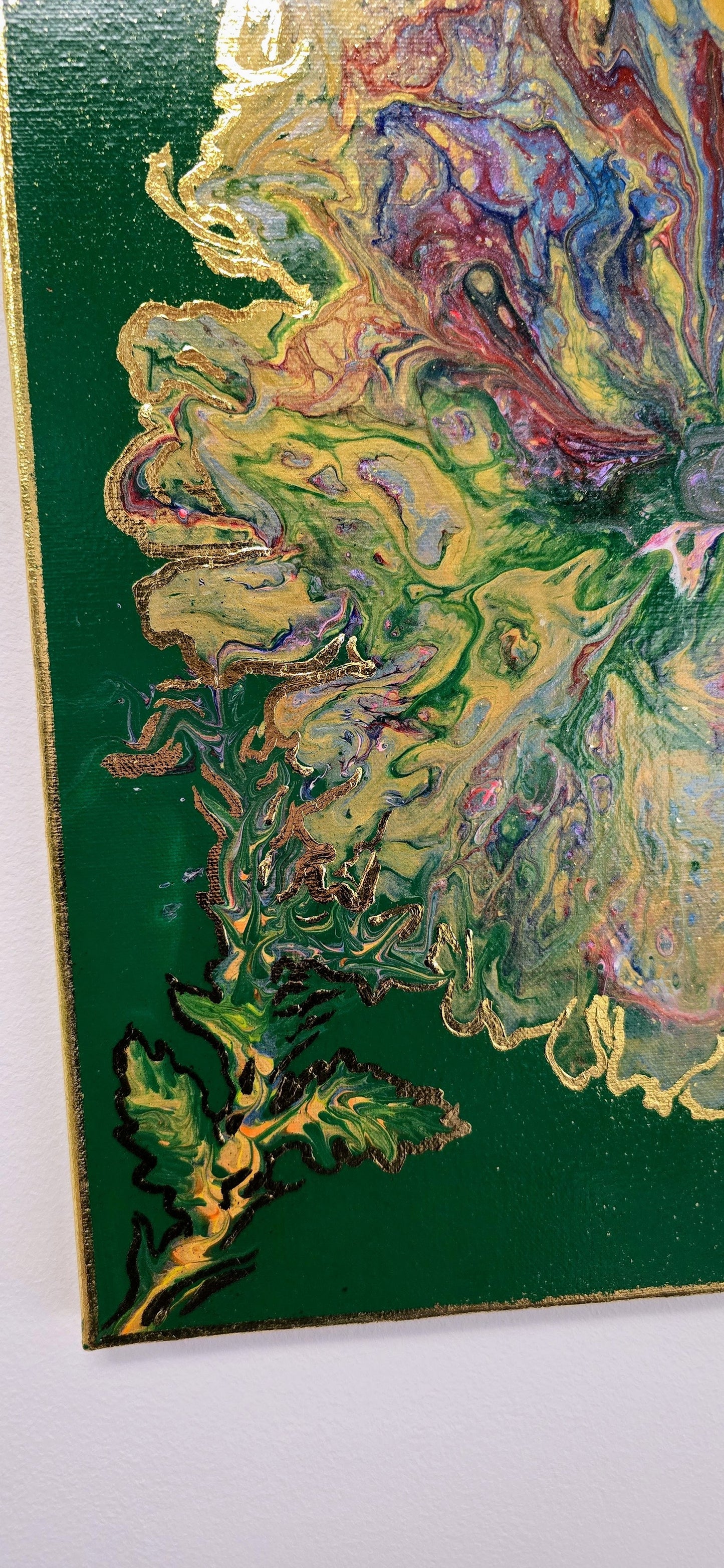 Kwiat Dżungli – Obraz Abstrakcyjny Pouring Art 40x50 cm
