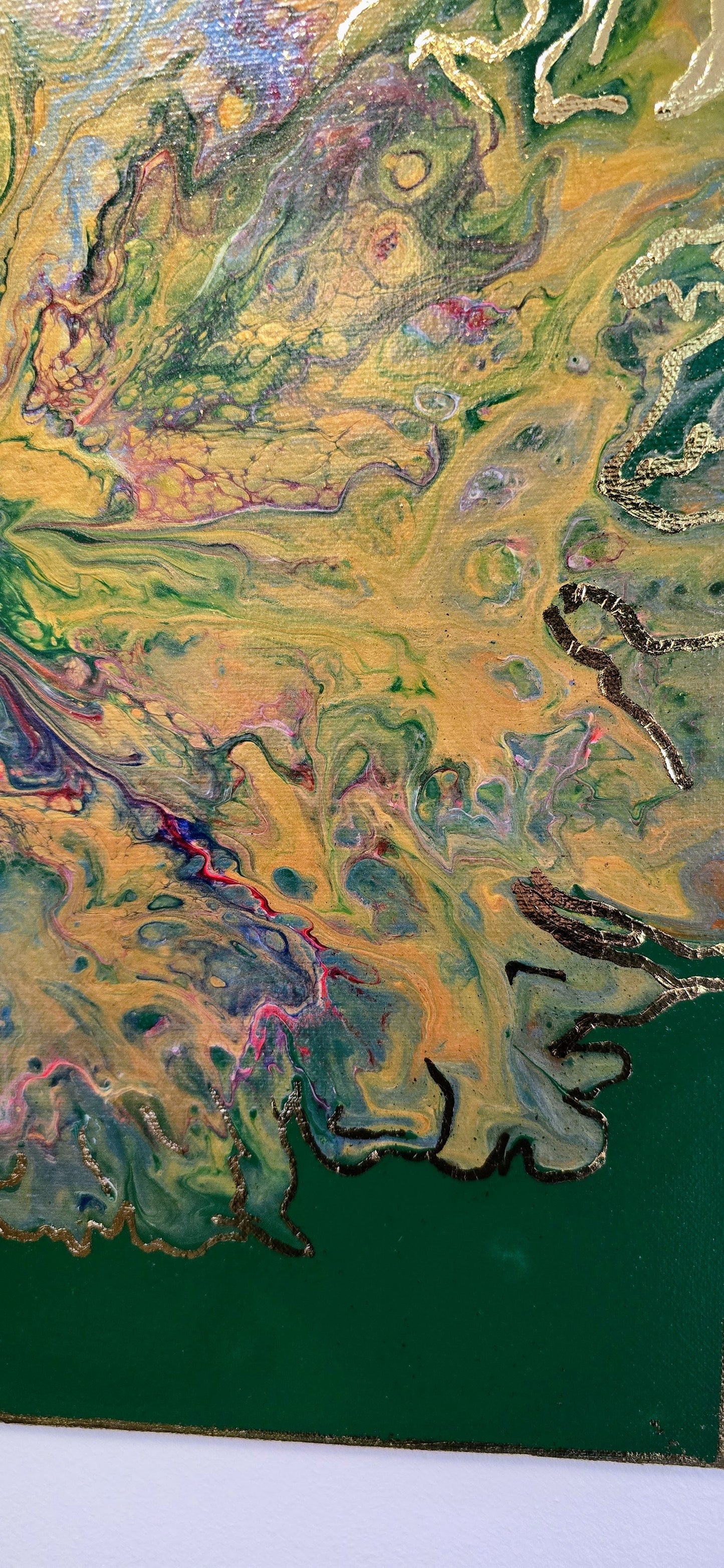 Kwiat Dżungli – Obraz Abstrakcyjny Pouring Art 40x50 cm