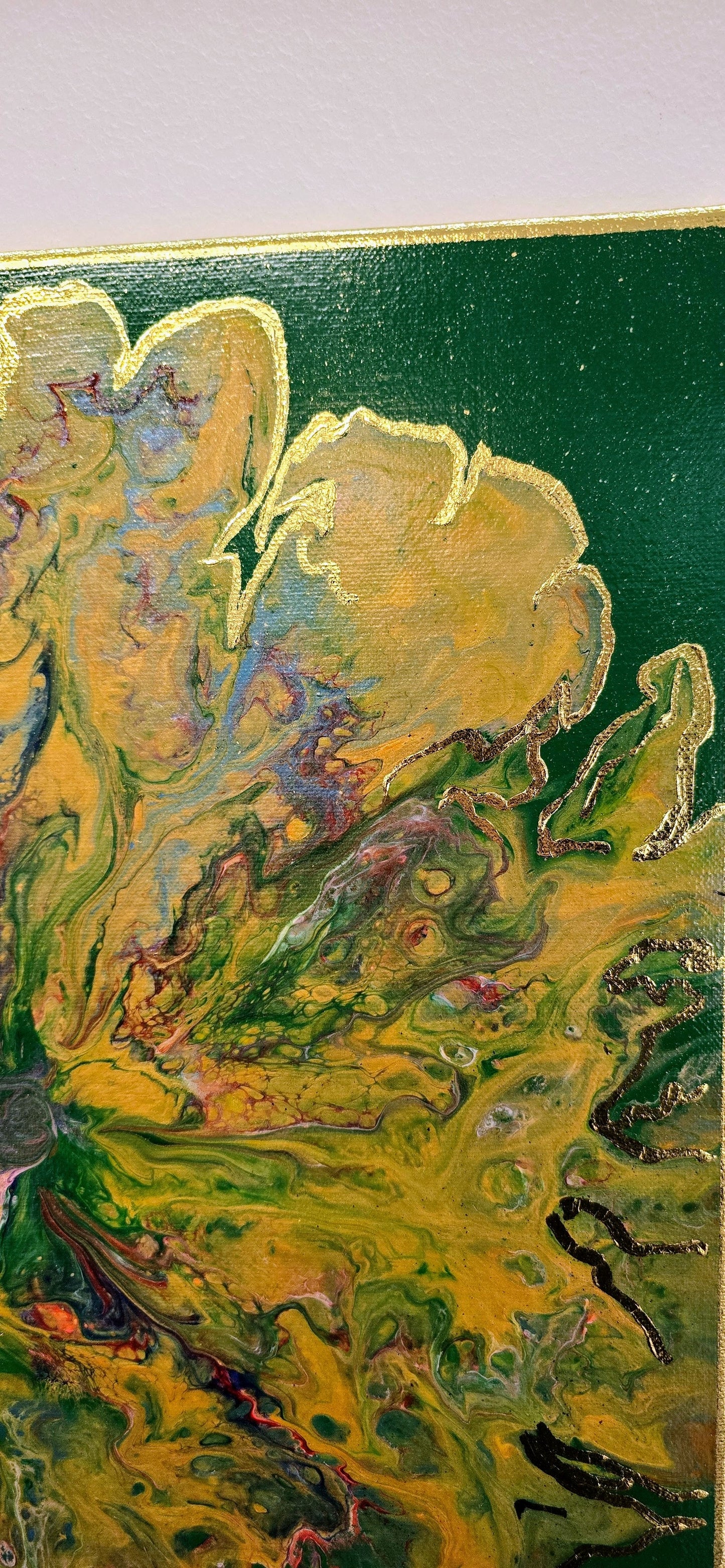 Kwiat Dżungli – Obraz Abstrakcyjny Pouring Art 40x50 cm