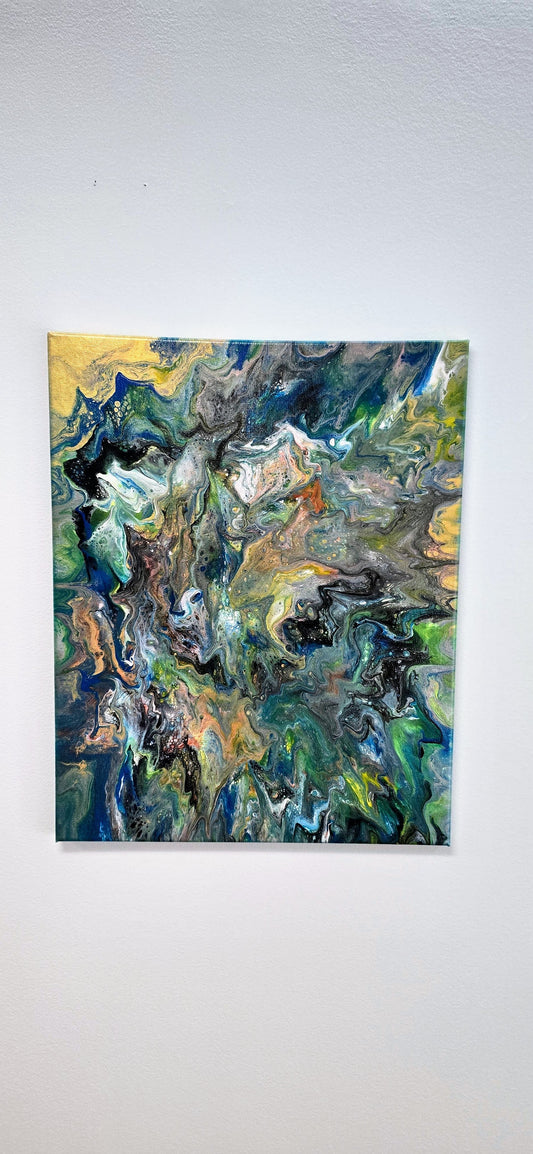 Burza Żywiołów – Obraz Abstrakcyjny Pouring Art 40x50 cm