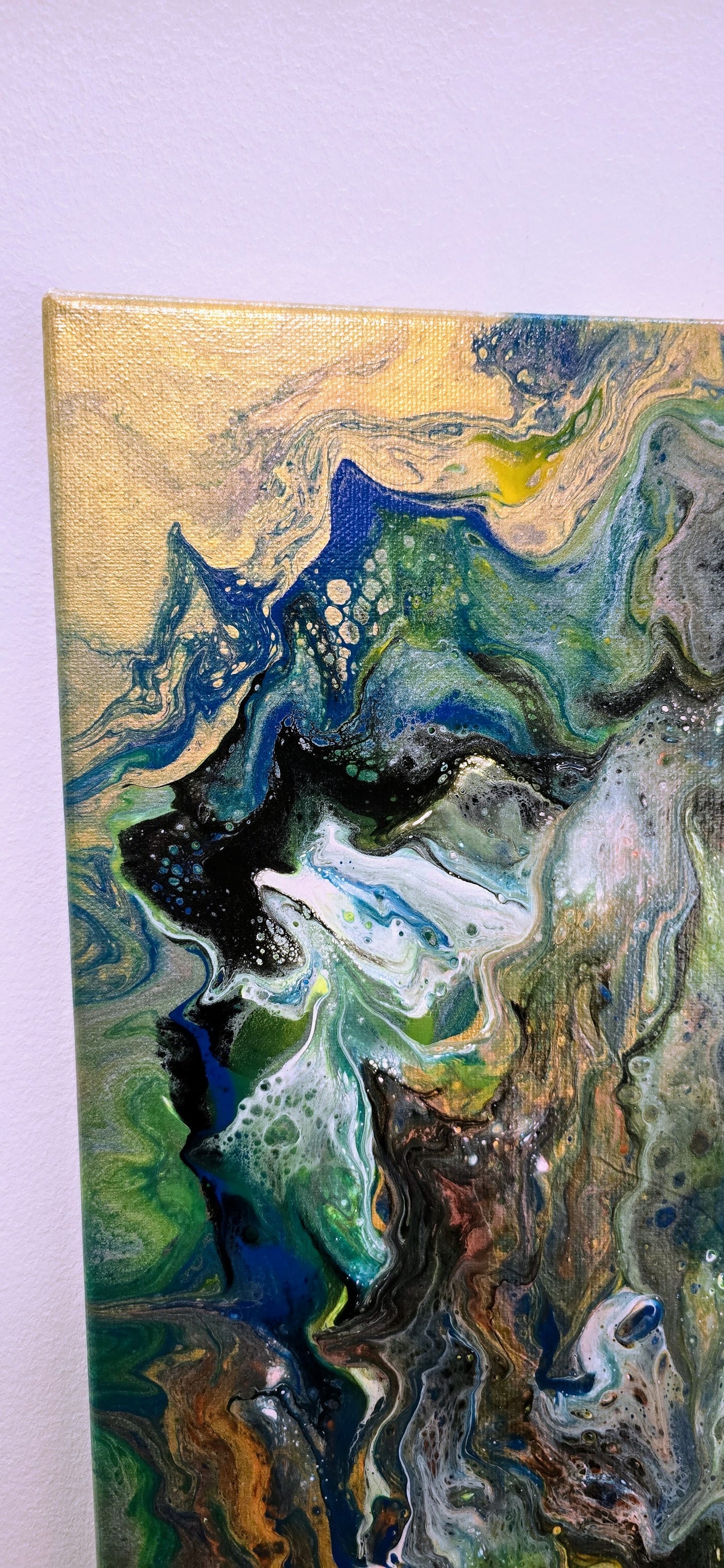 Burza Żywiołów – Obraz Abstrakcyjny Pouring Art 40x50 cm