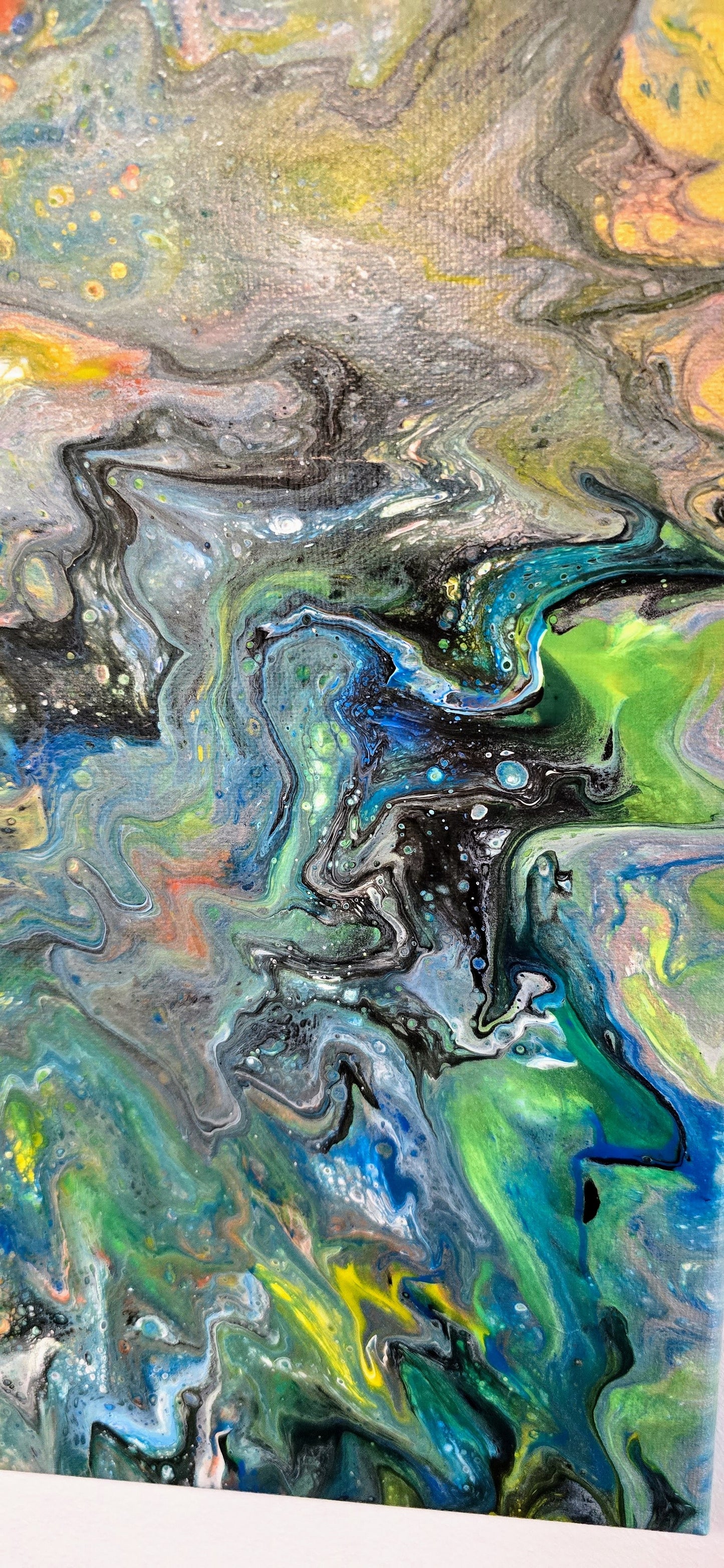Burza Żywiołów – Obraz Abstrakcyjny Pouring Art 40x50 cm