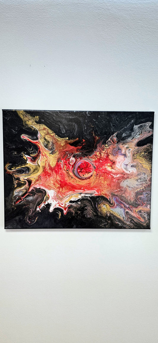 Żywy Bas – Obraz Abstrakcyjny Pouring Art 40x50 cm