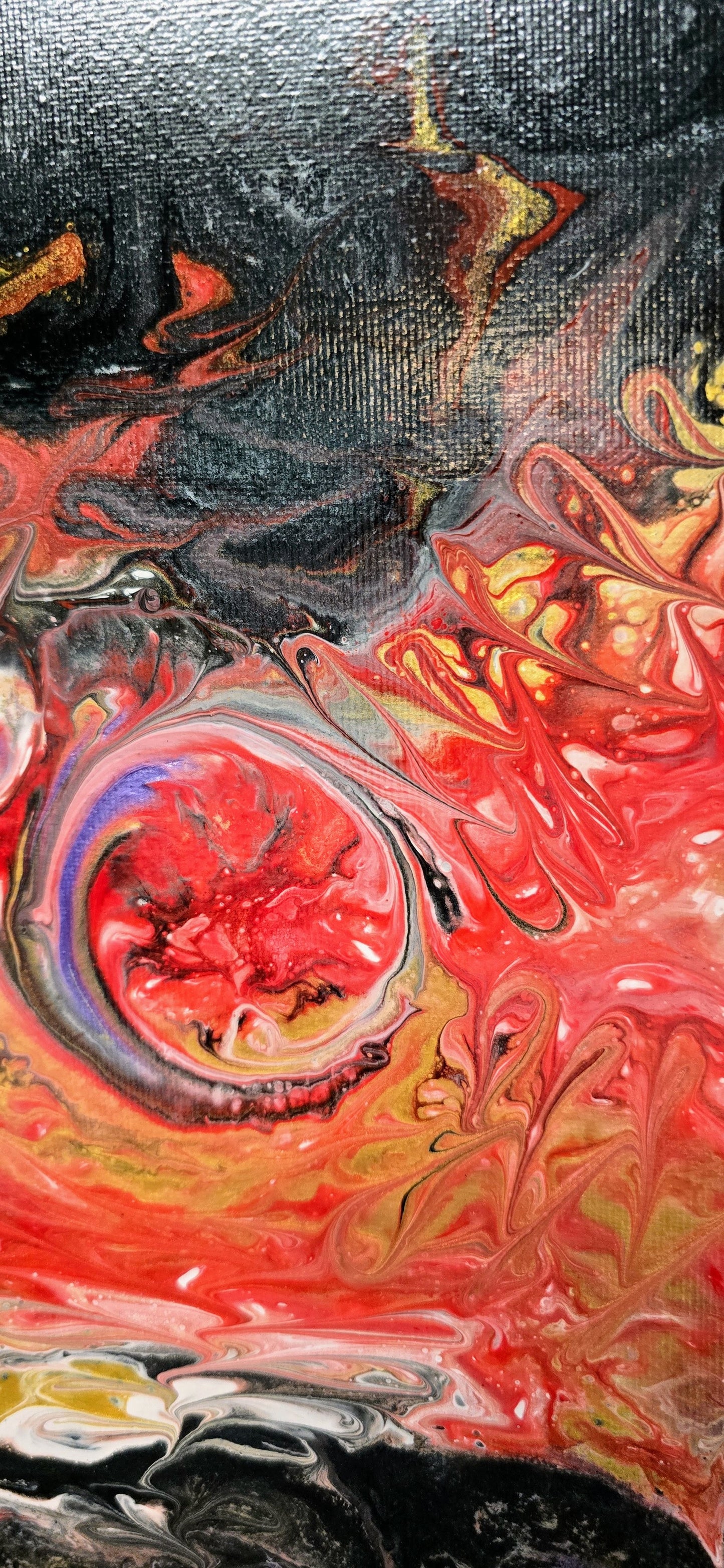 Żywy Bas – Obraz Abstrakcyjny Pouring Art 40x50 cm
