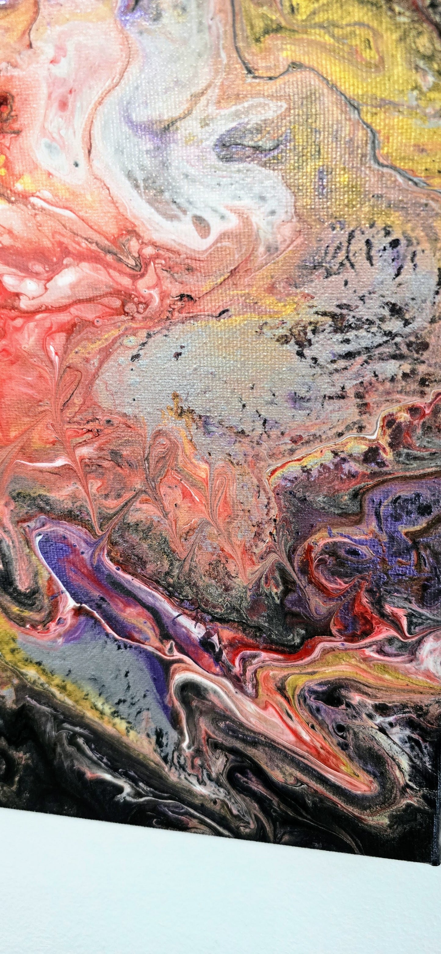 Żywy Bas – Obraz Abstrakcyjny Pouring Art 40x50 cm
