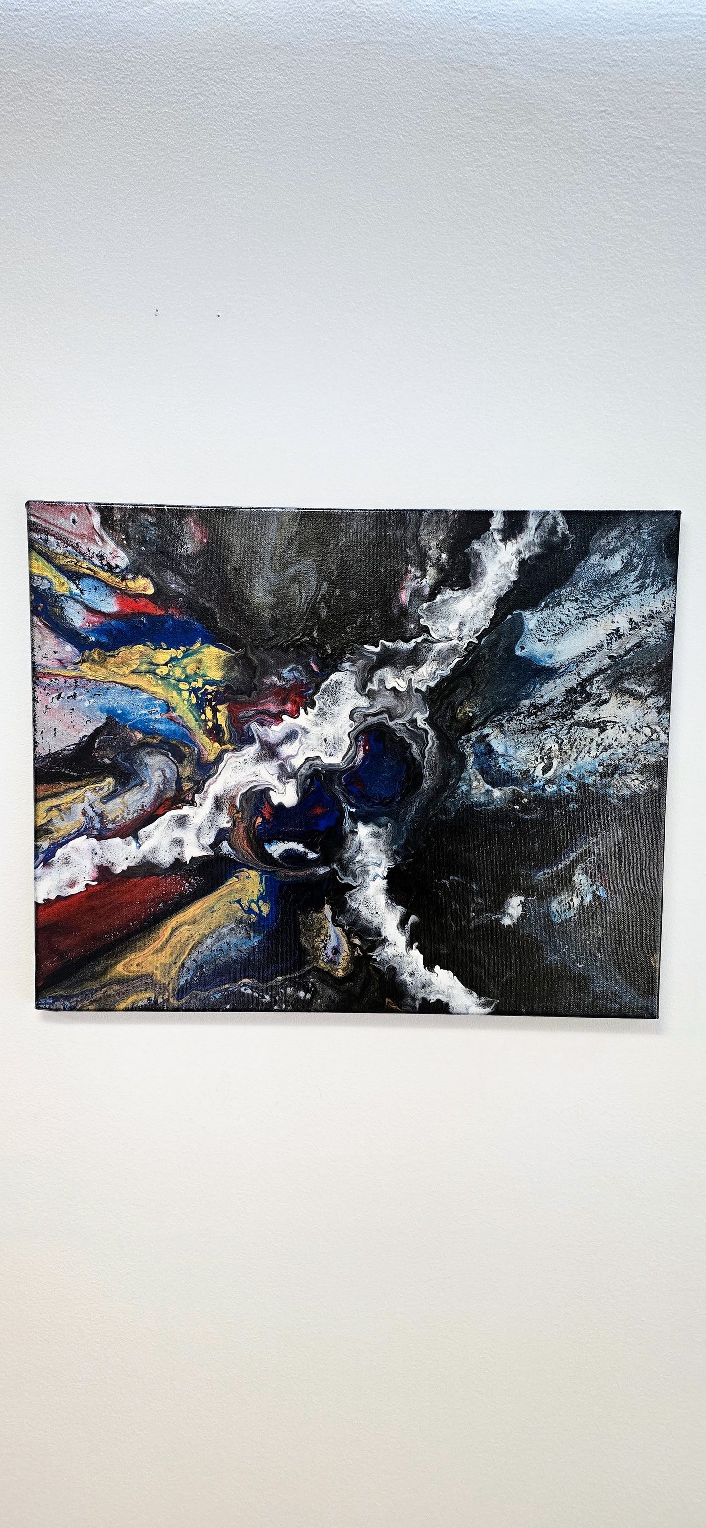 Zderzenie Galaktyk – Obraz Abstrakcyjny Pouring Art 40x50 cm