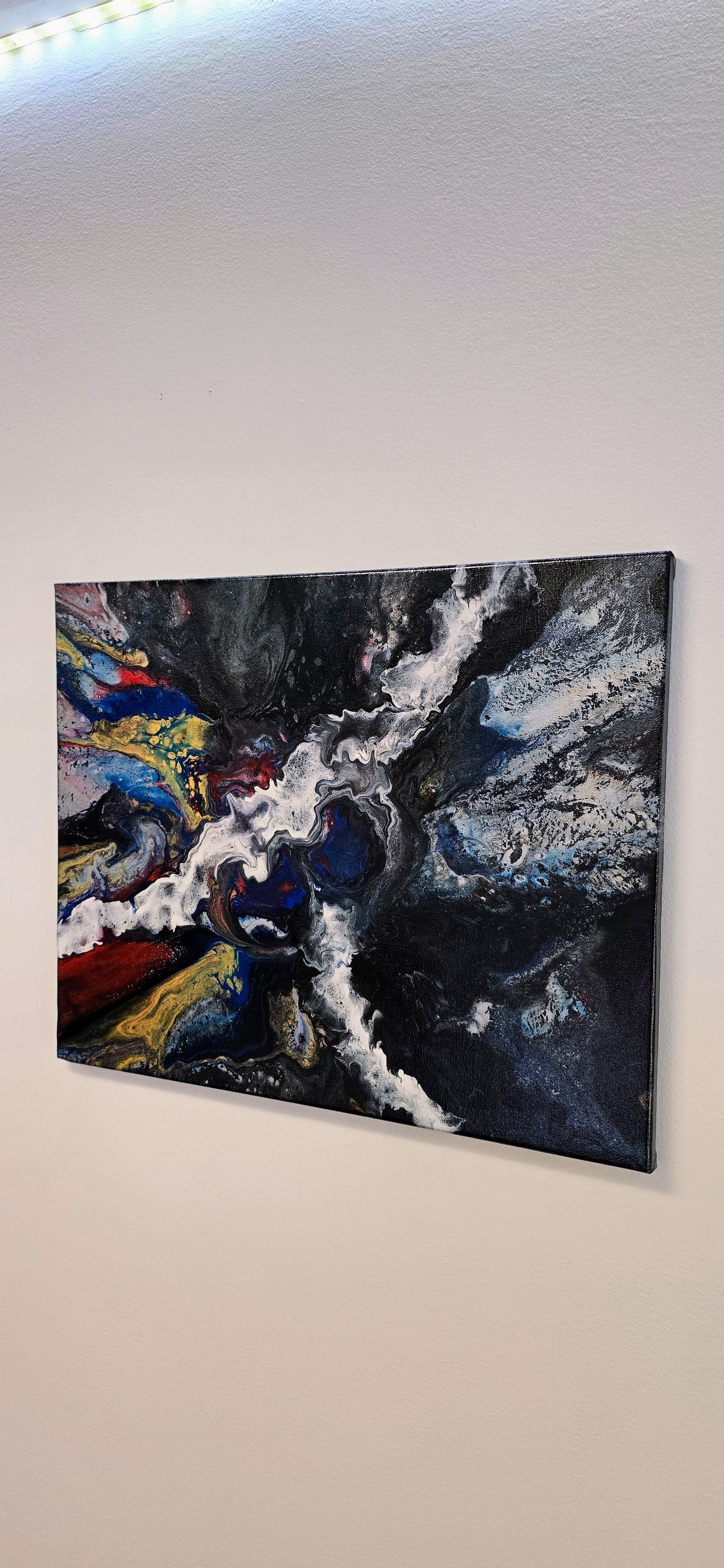 Zderzenie Galaktyk – Obraz Abstrakcyjny Pouring Art 40x50 cm