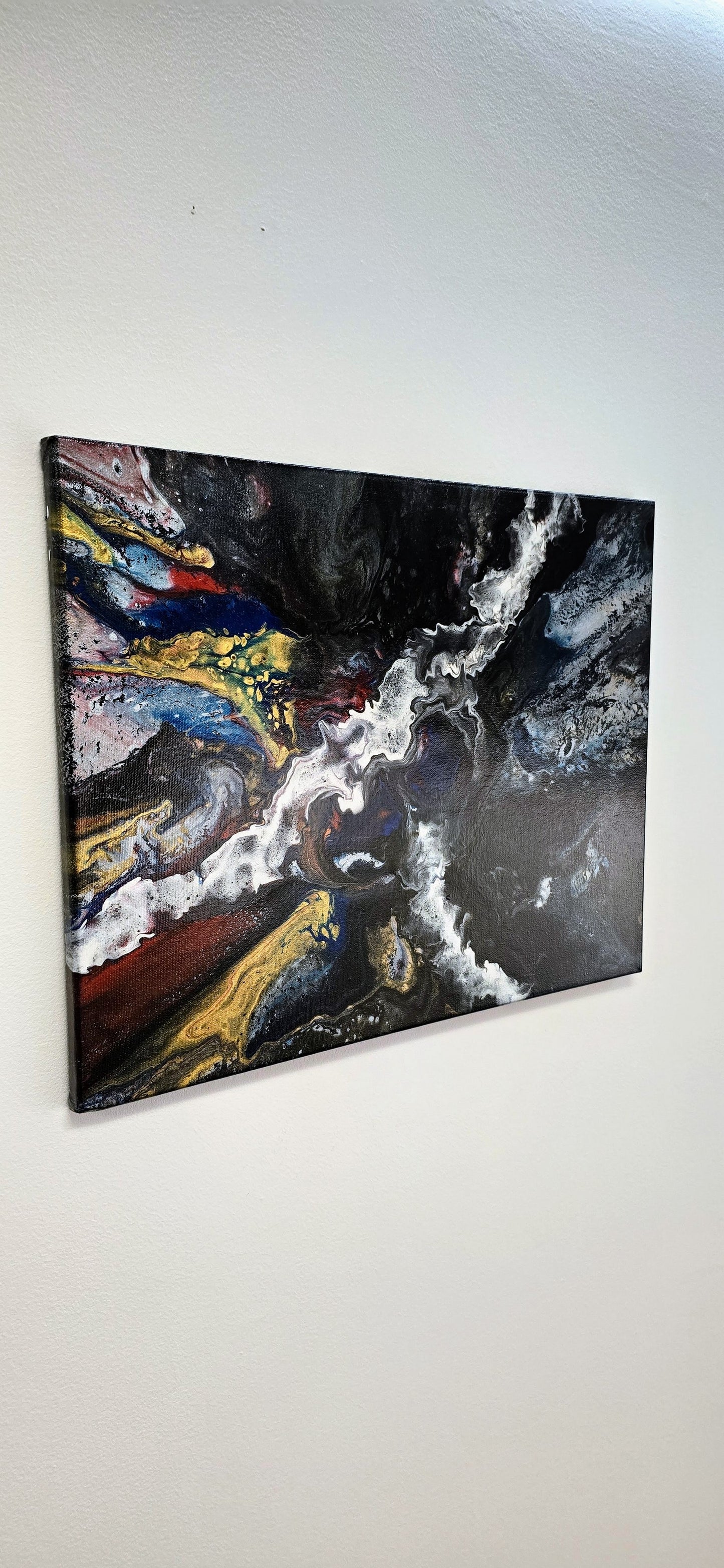 Zderzenie Galaktyk – Obraz Abstrakcyjny Pouring Art 40x50 cm
