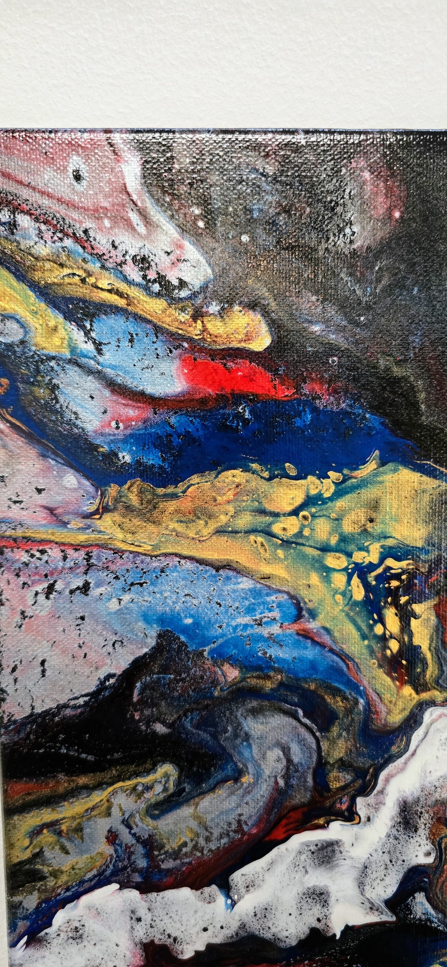 Zderzenie Galaktyk – Obraz Abstrakcyjny Pouring Art 40x50 cm