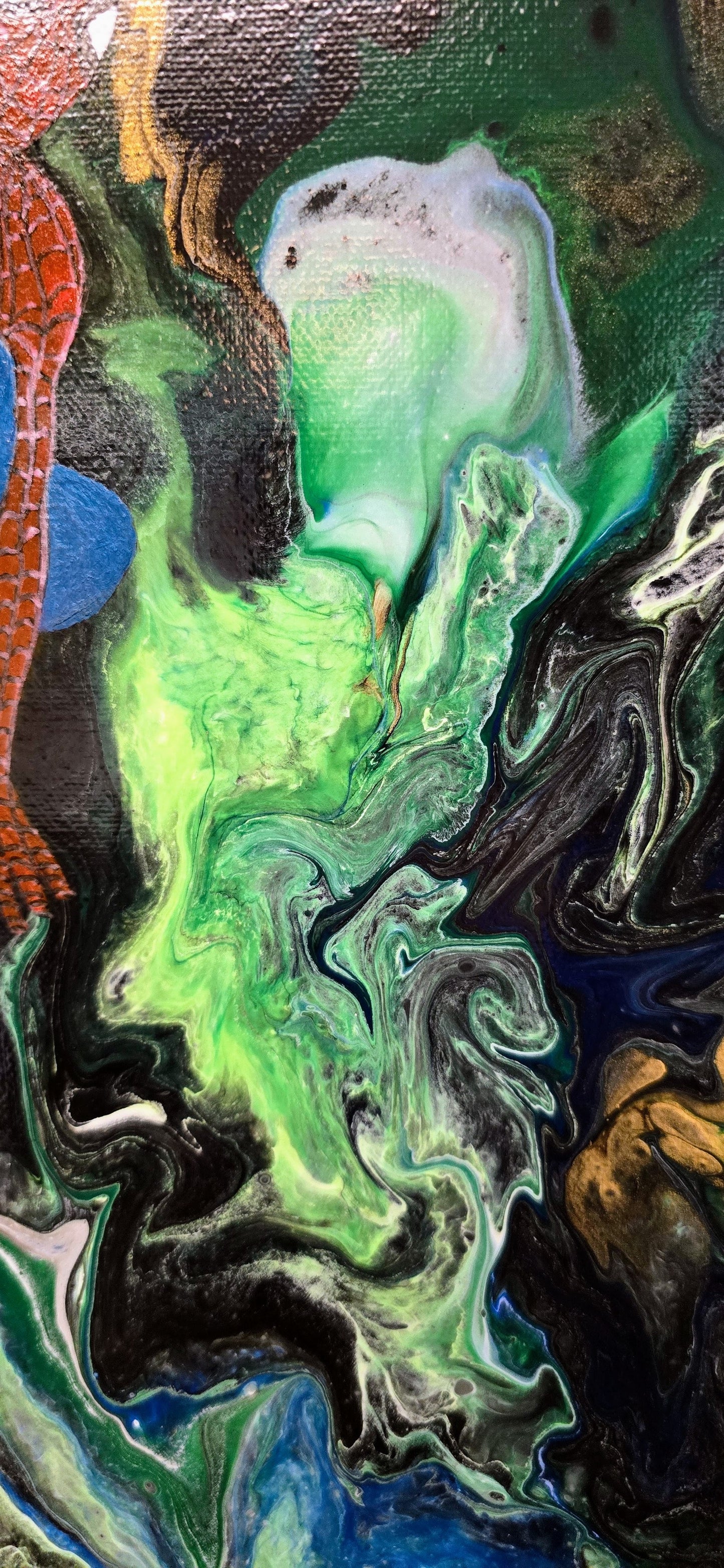 Spider-Man w Kosmosie – Obraz Mixed Media Pouring Art 40x50 cm