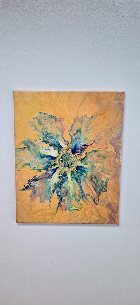 Sunny Jellyfish - Abstract Pouring Art 40x50 cm