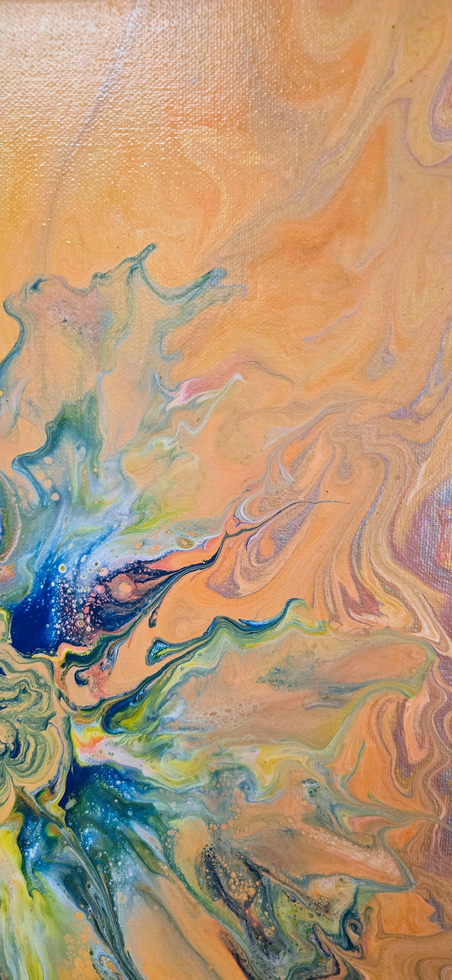 Sunny Jellyfish - Abstract Pouring Art 40x50 cm