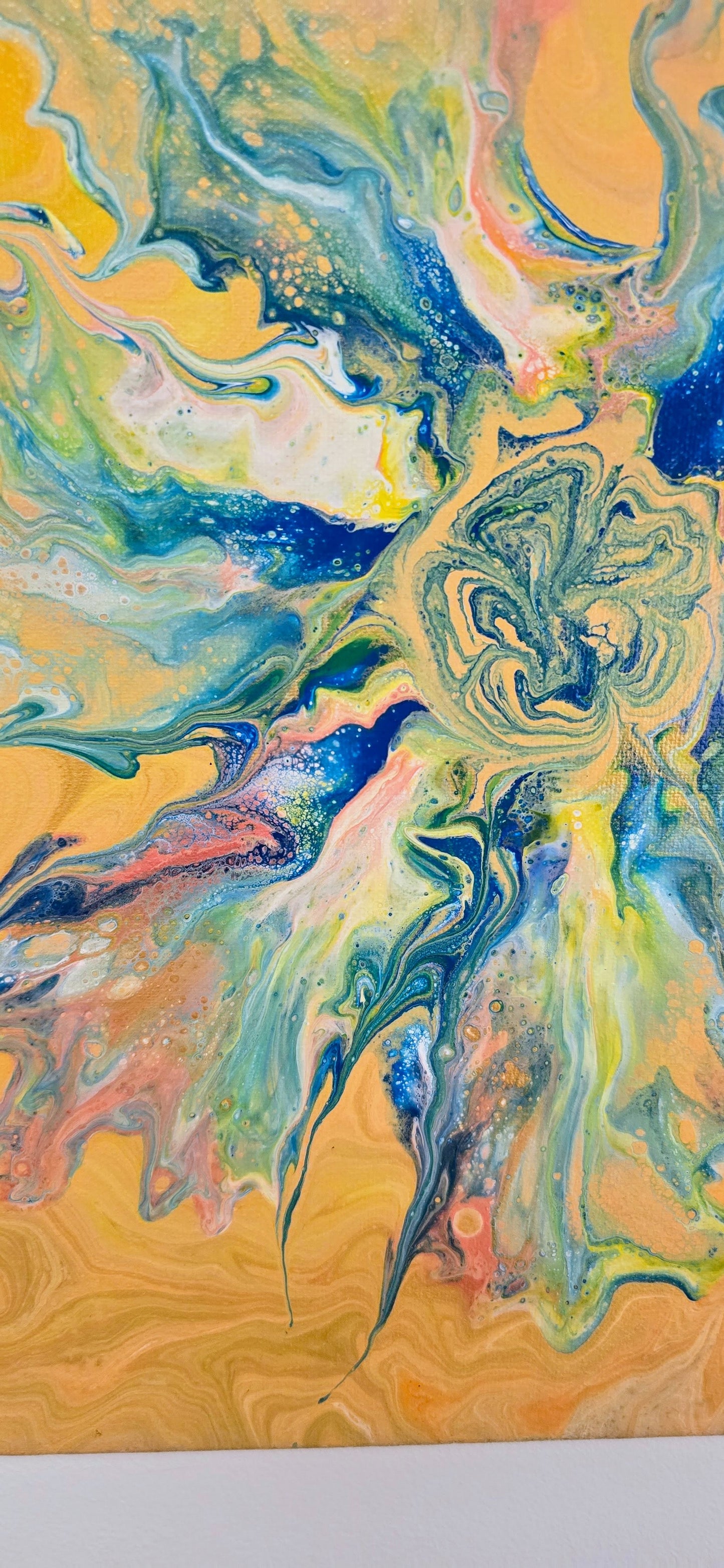Sunny Jellyfish - Abstract Pouring Art 40x50 cm