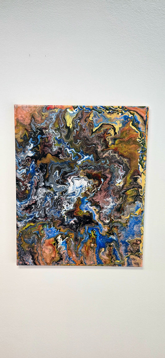Tectonics of Colors - Abstract Pouring Art Painting 40x50 cm