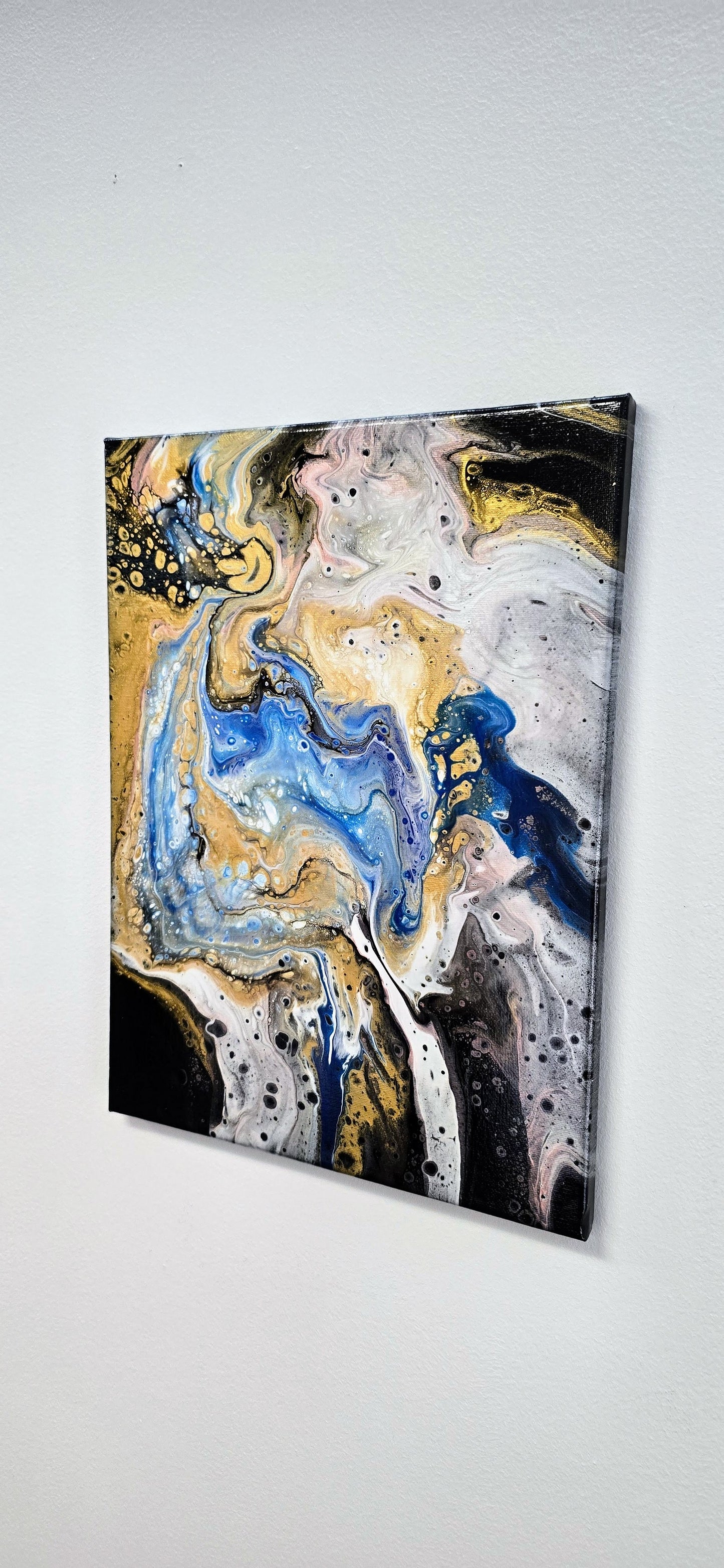 Królewski Marmur – Obraz Abstrakcyjny Pouring Art 30x40 cm