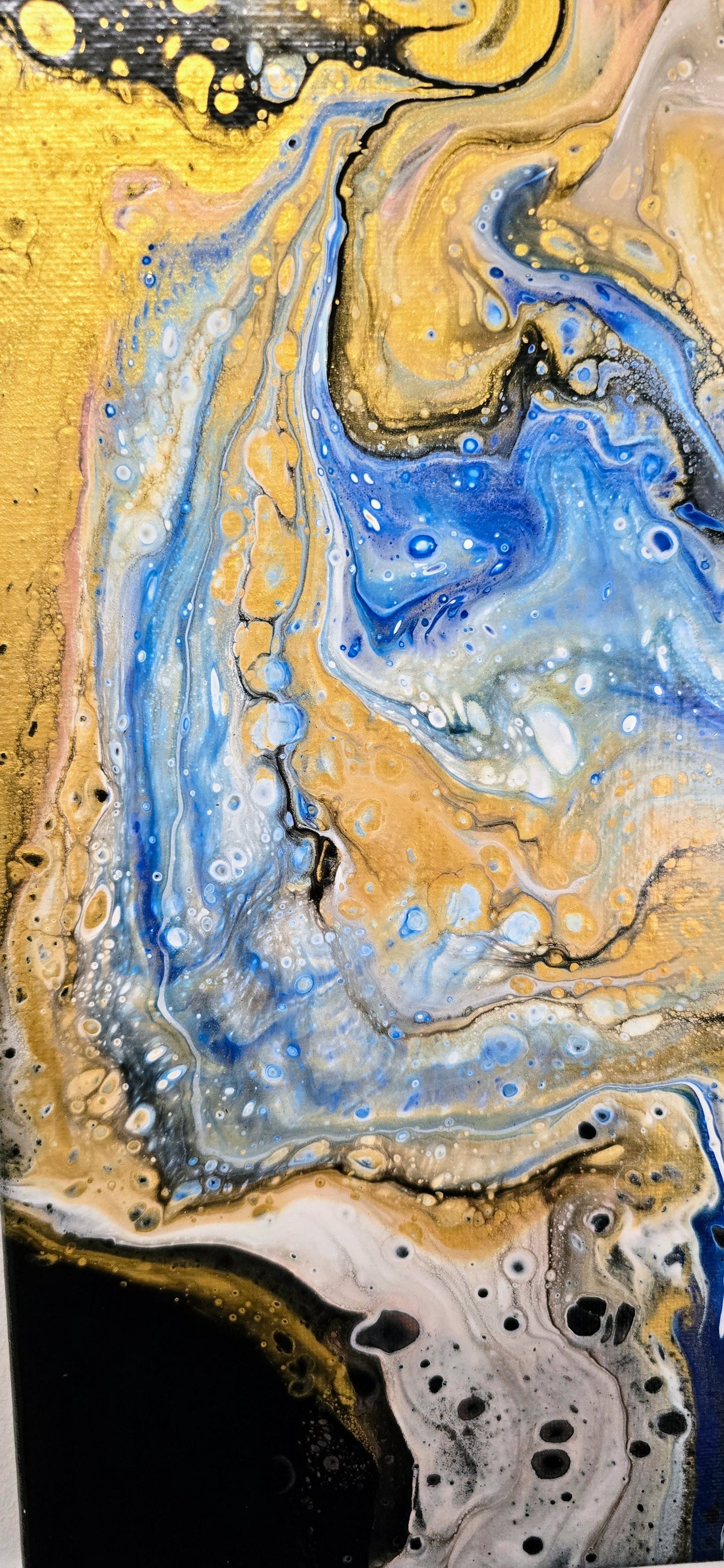 Królewski Marmur – Obraz Abstrakcyjny Pouring Art 30x40 cm