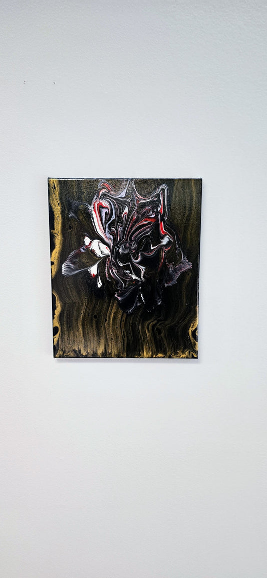 Flower of Night – Abstract Pouring Art Painting 25x30 cm