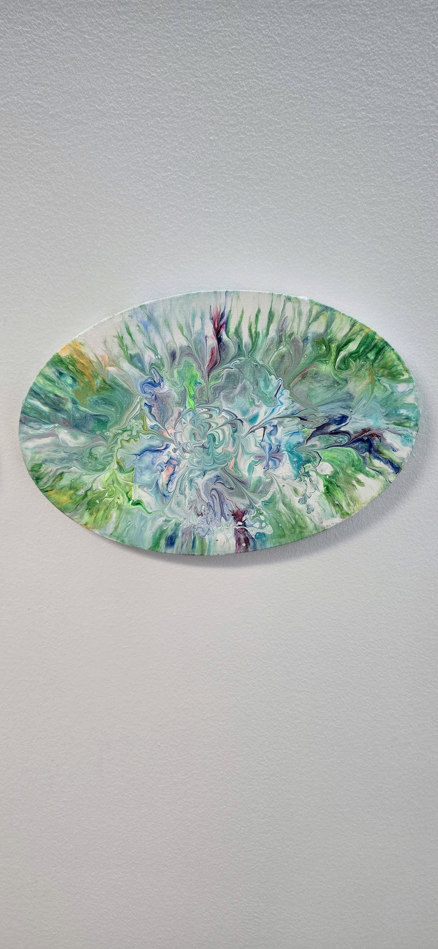 Spring Duo - Set of 2 Oval Pouring Art Paintings 20x30 cm