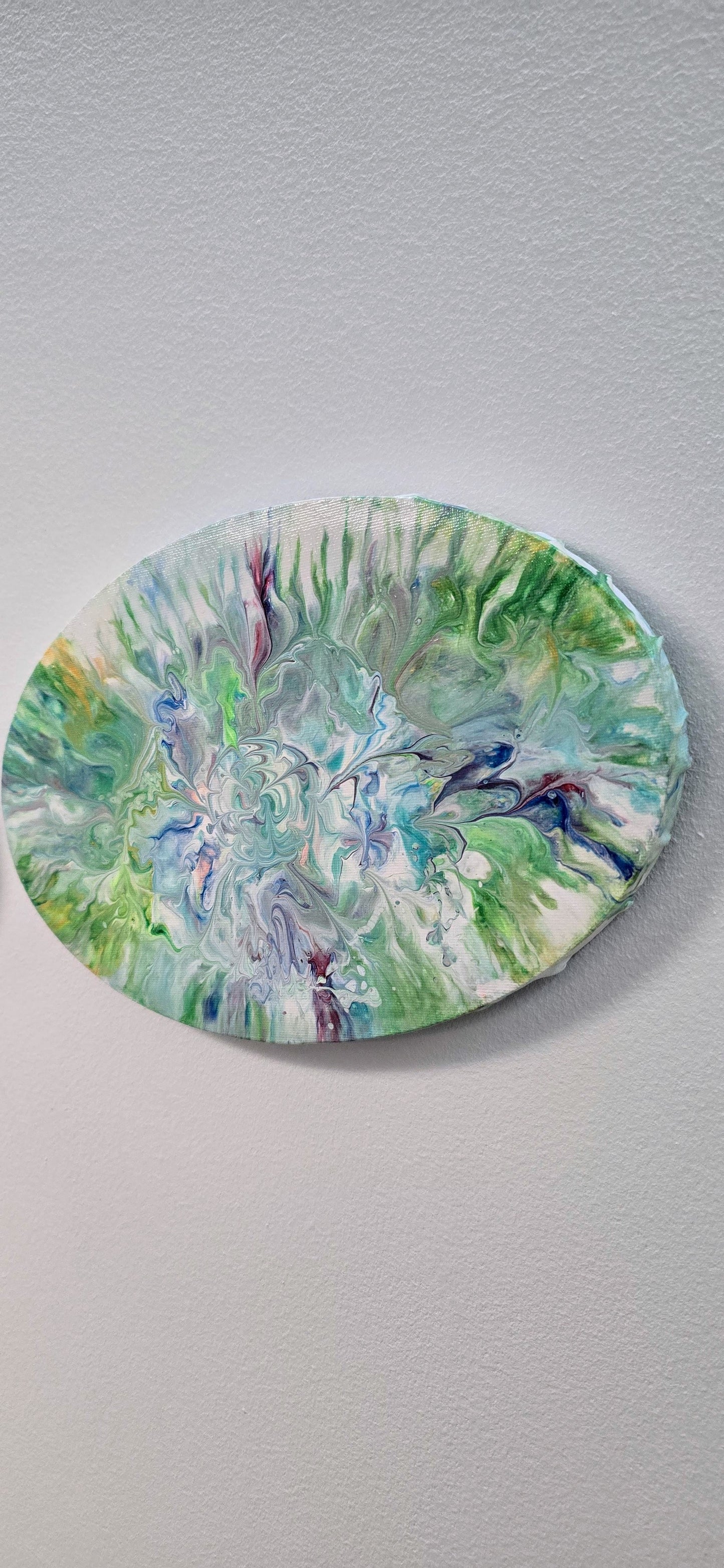 Spring Duo - Set of 2 Oval Pouring Art Paintings 20x30 cm