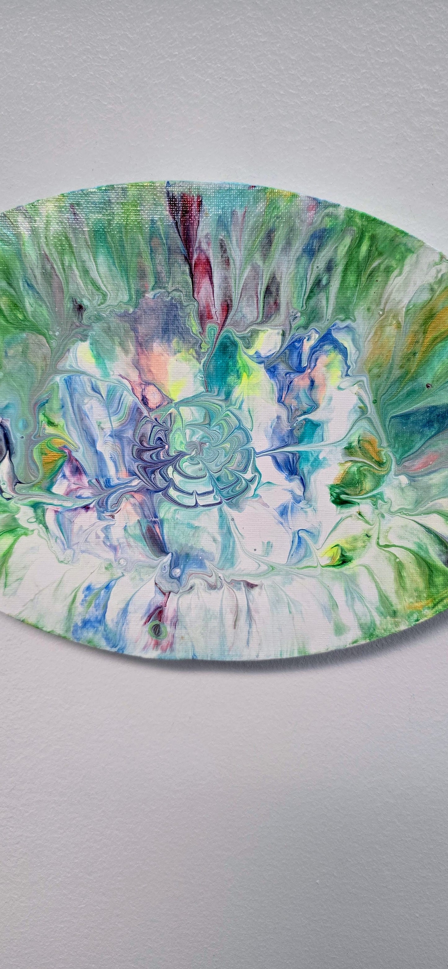 Spring Duo - Set of 2 Oval Pouring Art Paintings 20x30 cm