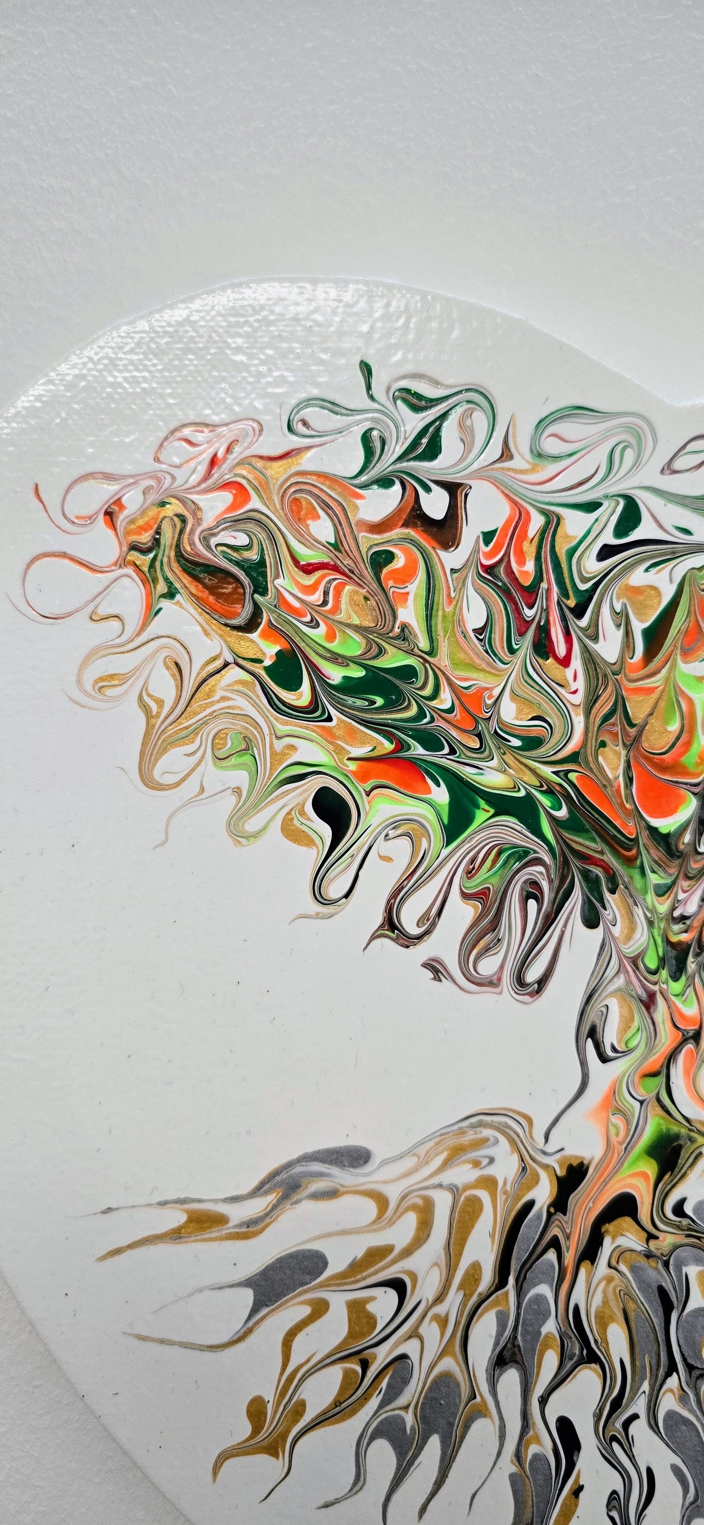 Drzewo Życia w Sercu – Obraz Serce Pouring Art 29 cm