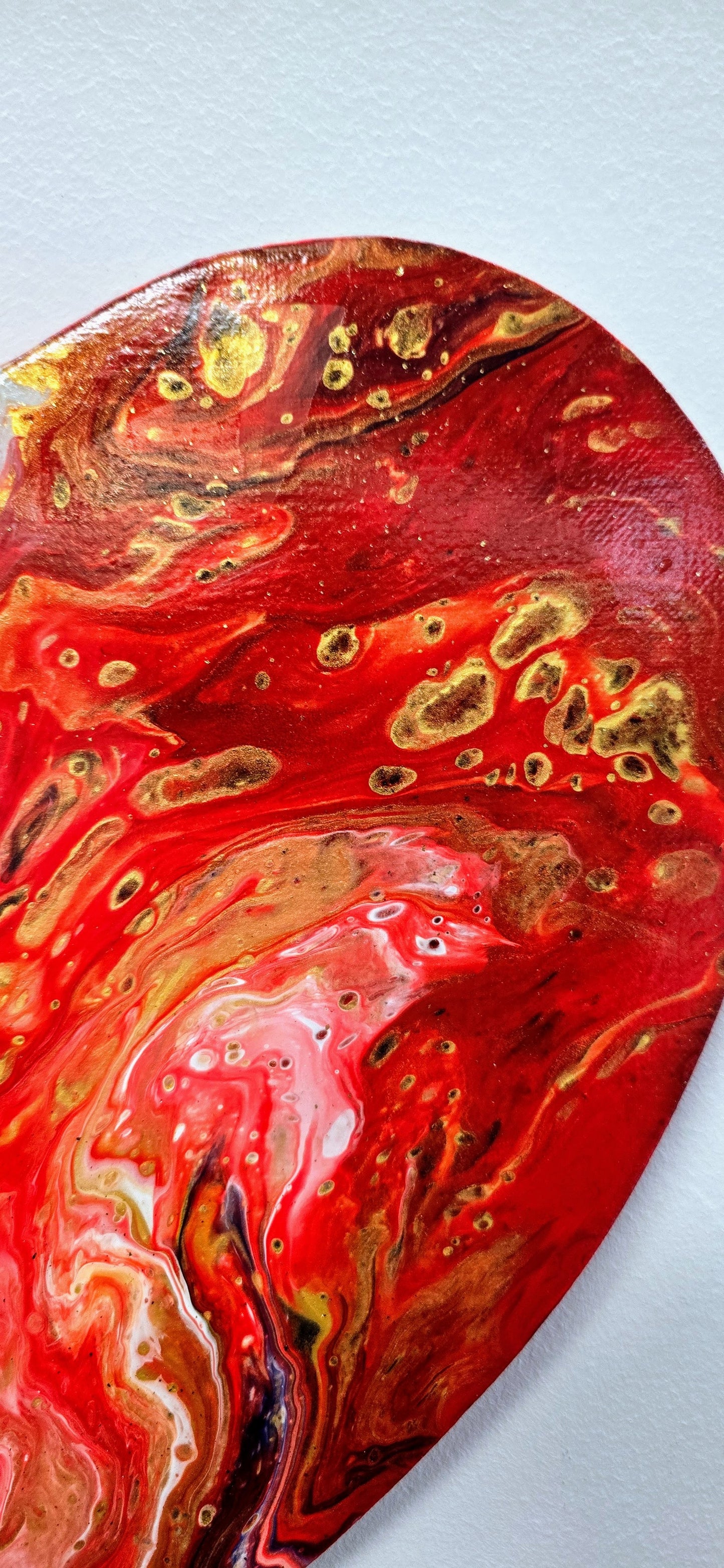 Serce z Lawy – Obraz Serce Pouring Art 29 cm