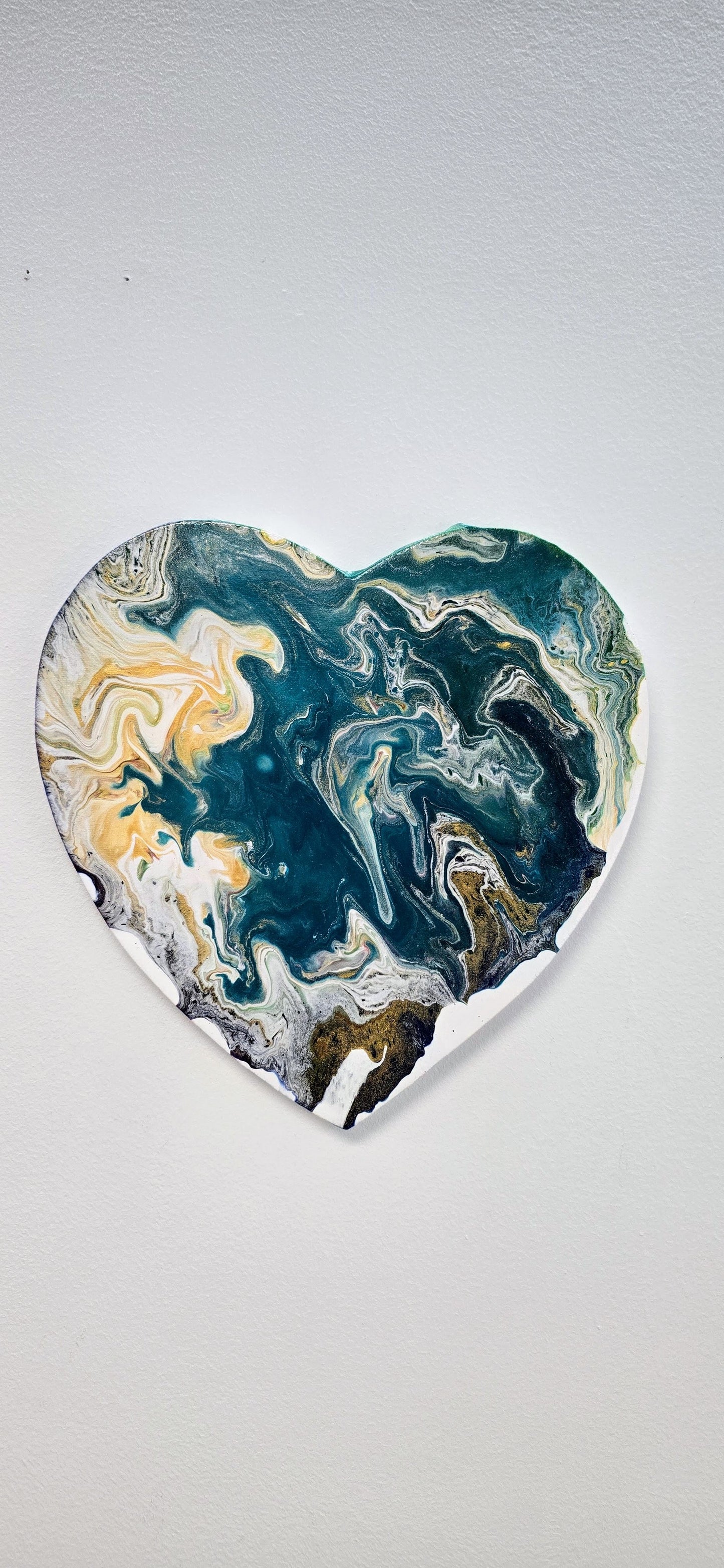 Oceaniczne Serce – Obraz Serce Pouring Art 29 cm