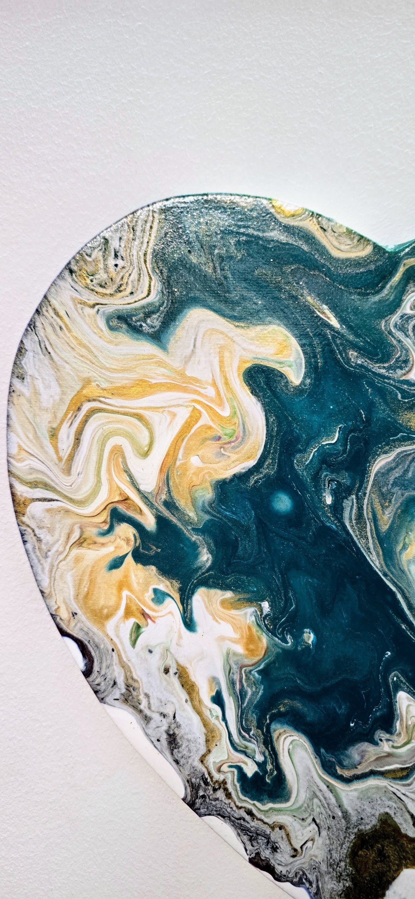 Oceaniczne Serce – Obraz Serce Pouring Art 29 cm