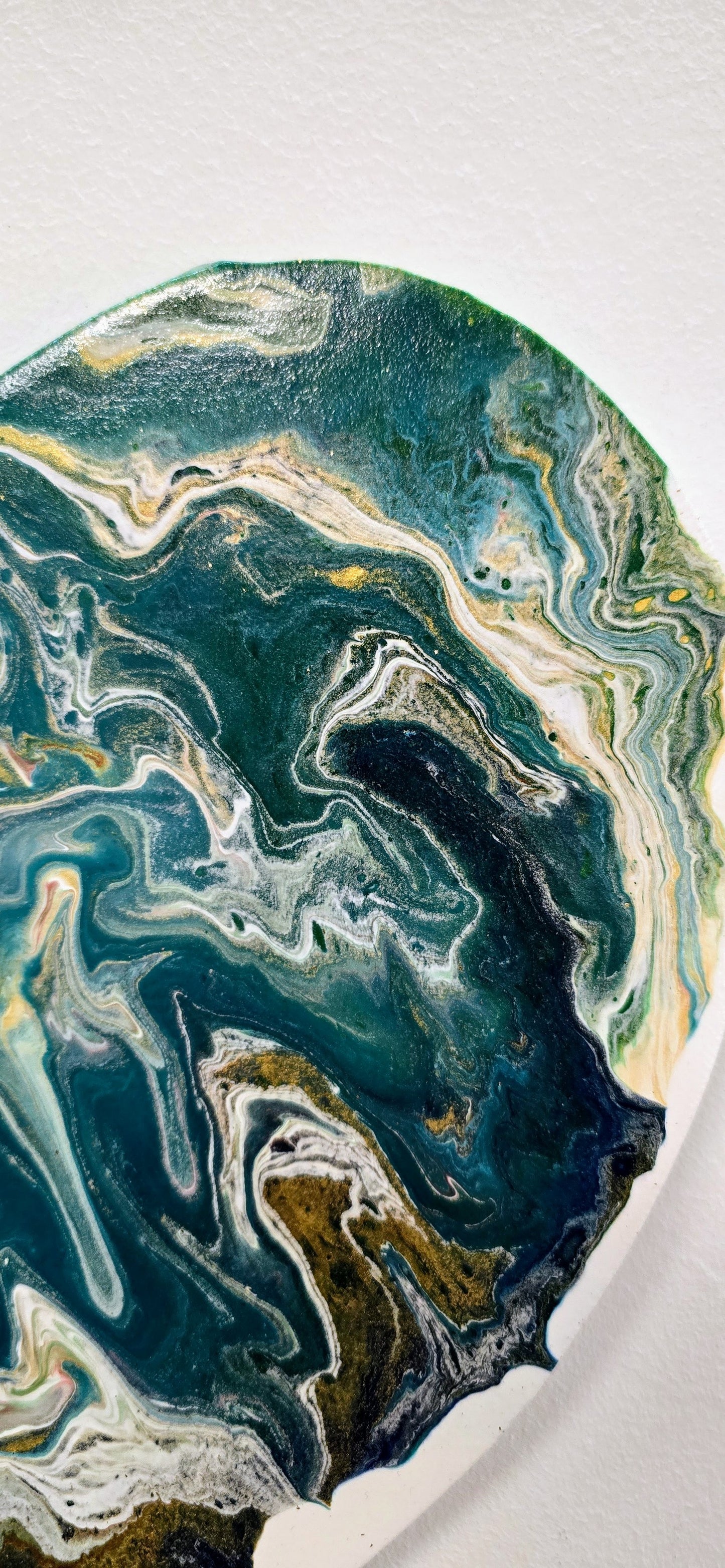 Oceaniczne Serce – Obraz Serce Pouring Art 29 cm