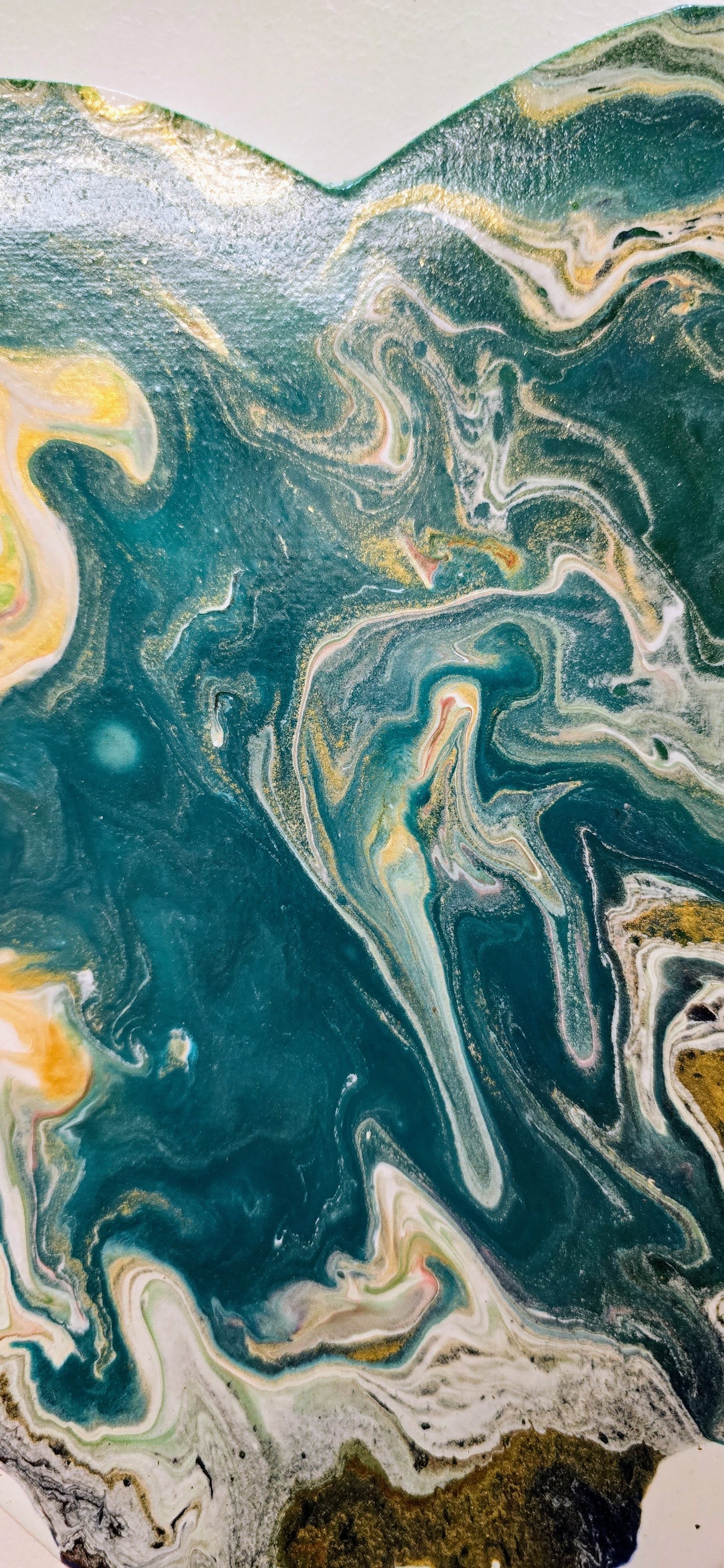 Oceaniczne Serce – Obraz Serce Pouring Art 29 cm