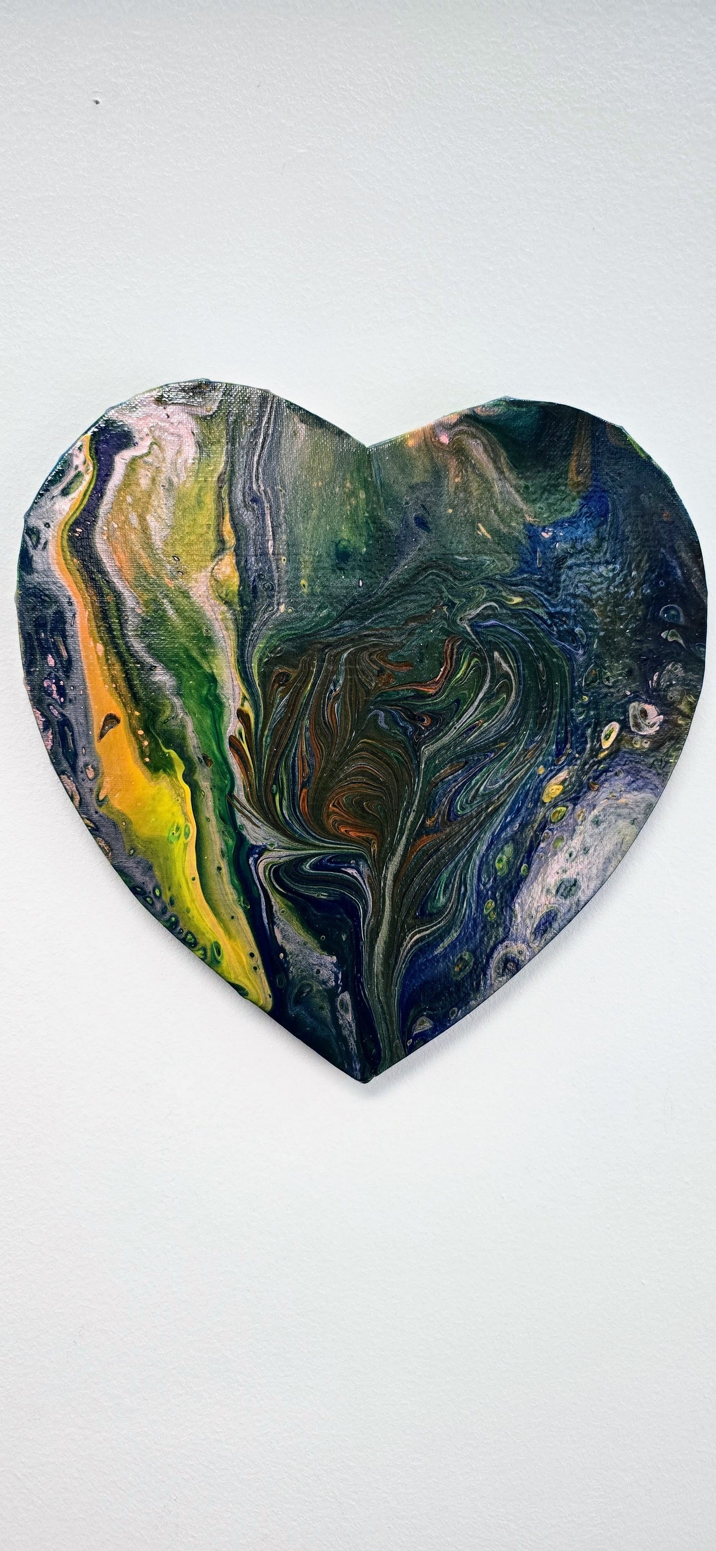 Dzikie Serce Natury – Obraz Serce Pouring Art 29 cm