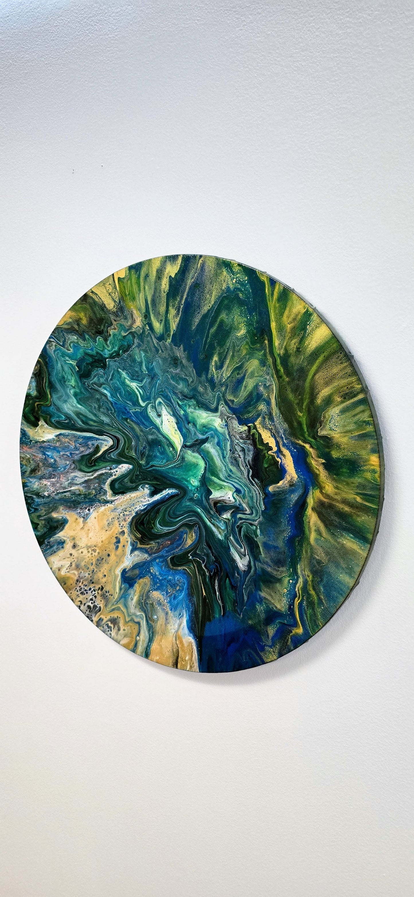 Planeta Ziemia – Okrągły Obraz Abstrakcyjny Pouring Art 50 cm