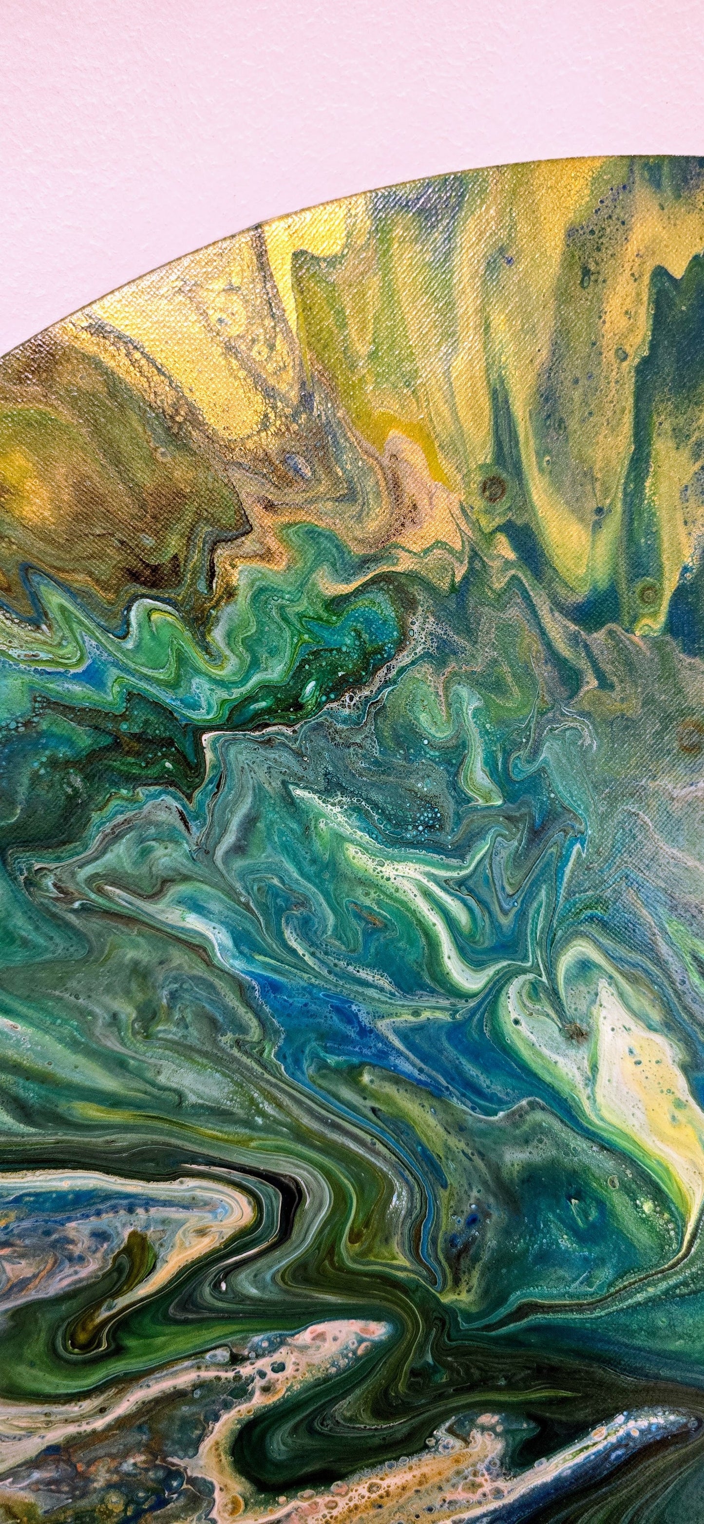 Planeta Ziemia – Okrągły Obraz Abstrakcyjny Pouring Art 50 cm