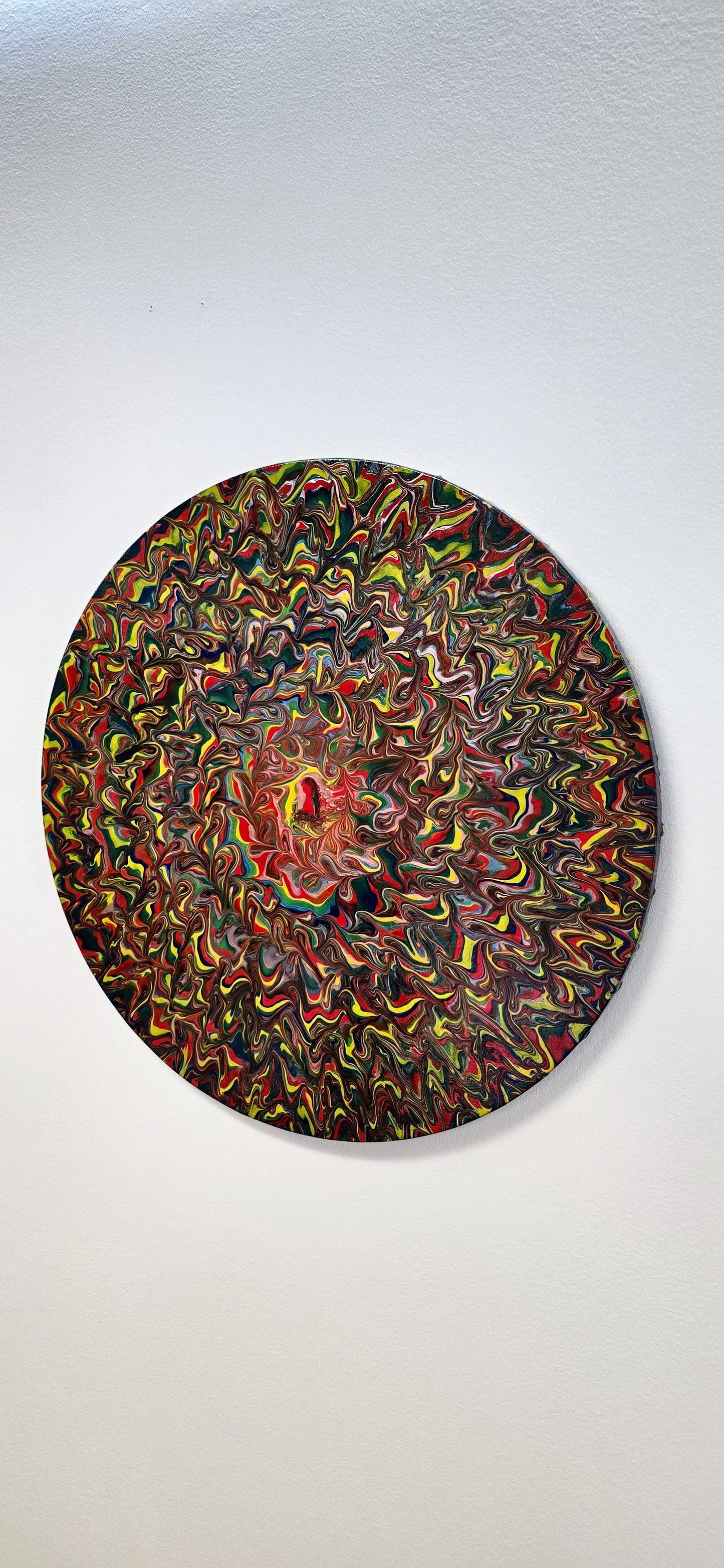 Moja Dakini – Okrągły Obraz Mixed Media Pouring Art 50 cm