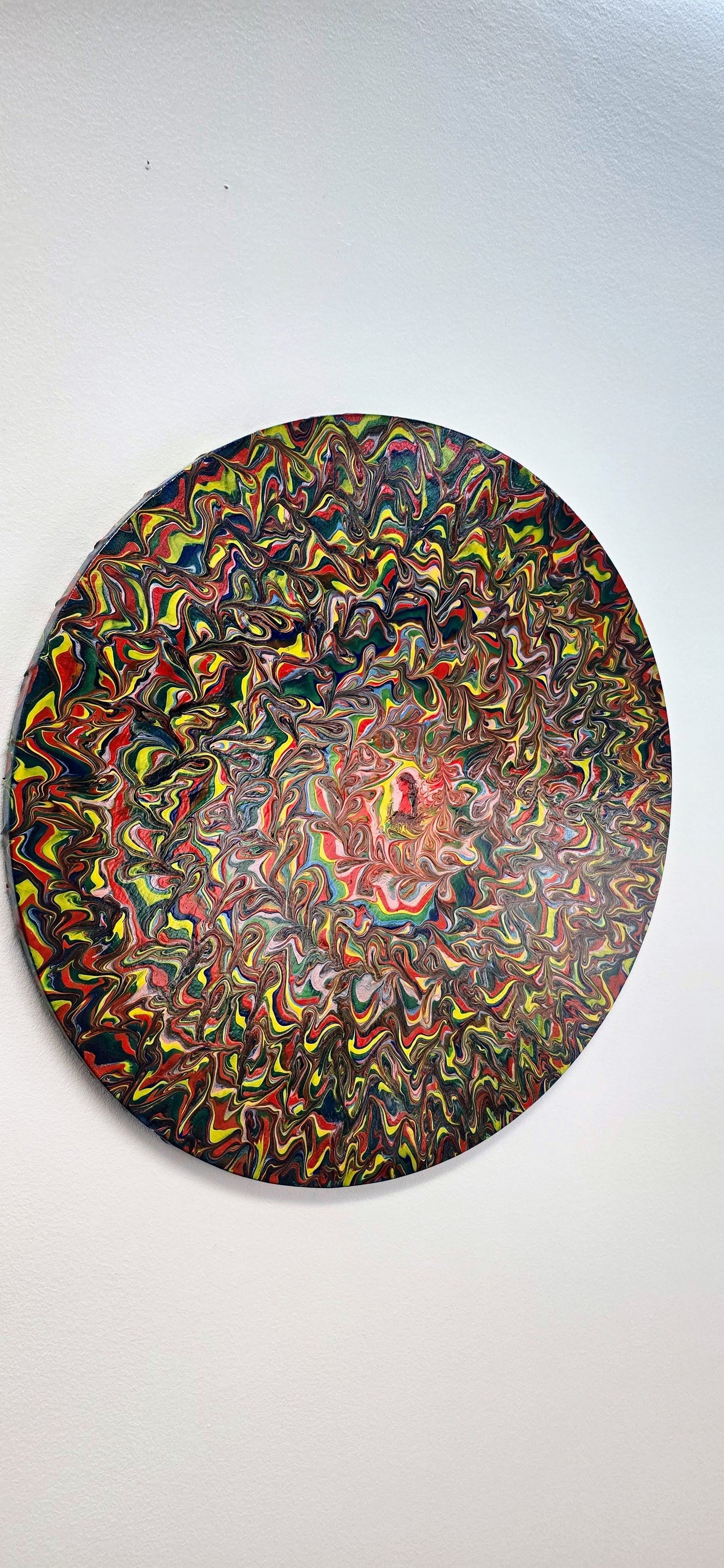Moja Dakini – Okrągły Obraz Mixed Media Pouring Art 50 cm