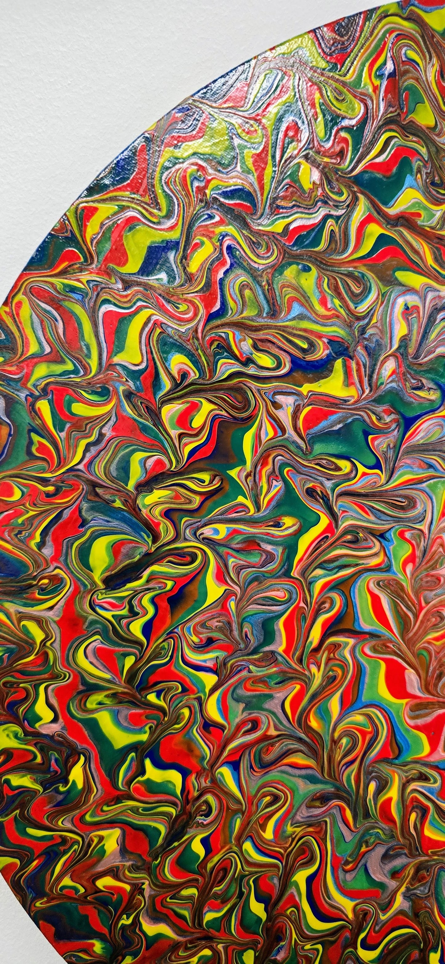 Moja Dakini – Okrągły Obraz Mixed Media Pouring Art 50 cm
