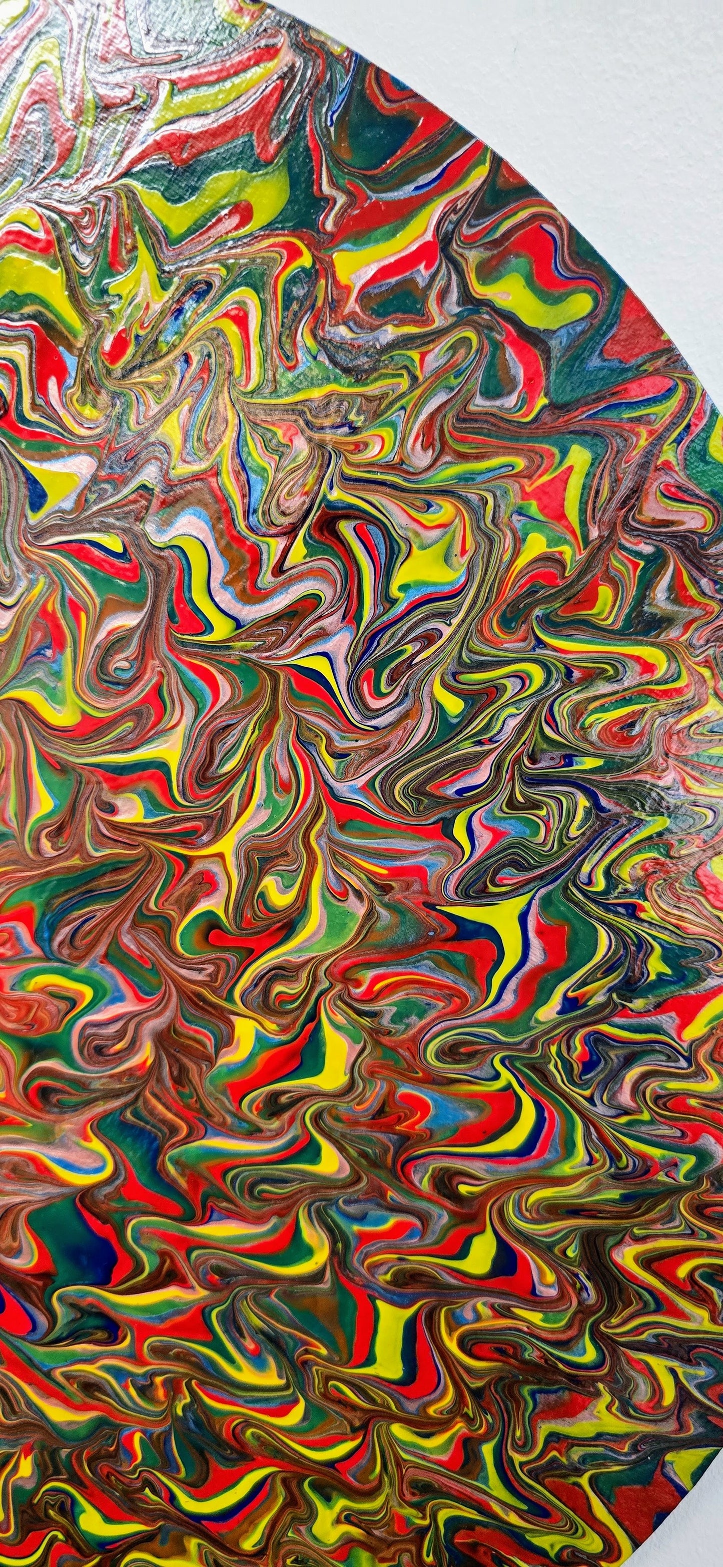 Moja Dakini – Okrągły Obraz Mixed Media Pouring Art 50 cm