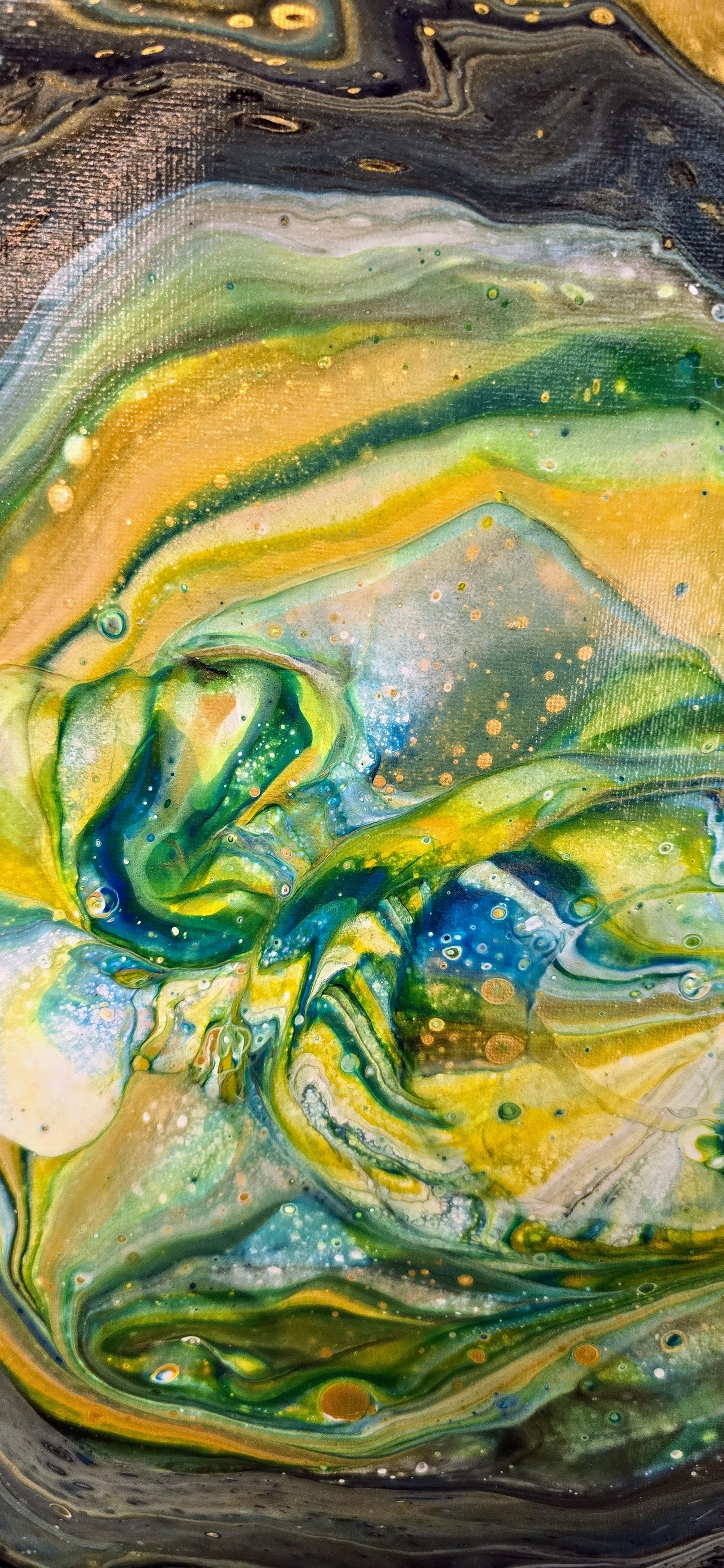 Oko Gazowego Giganta – Okrągły Obraz Abstrakcyjny Pouring Art 50 cm