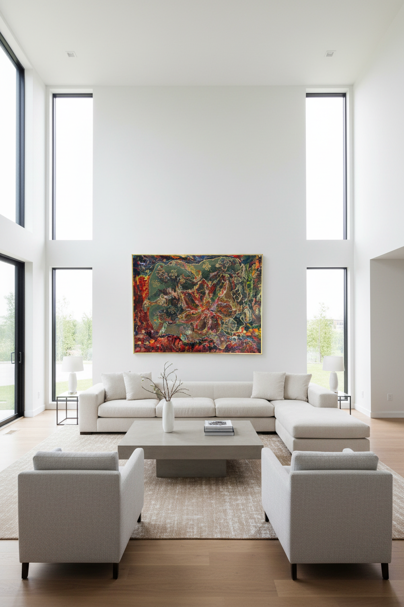 Ogród Wszechświata – Obraz Abstrakcyjny Mixed Media 90x120 cm