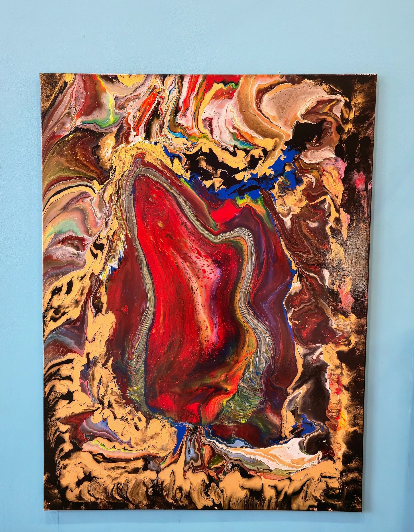 Portal do Innego Wymiaru – Obraz Abstrakcyjny Pouring Art 90x120 cm