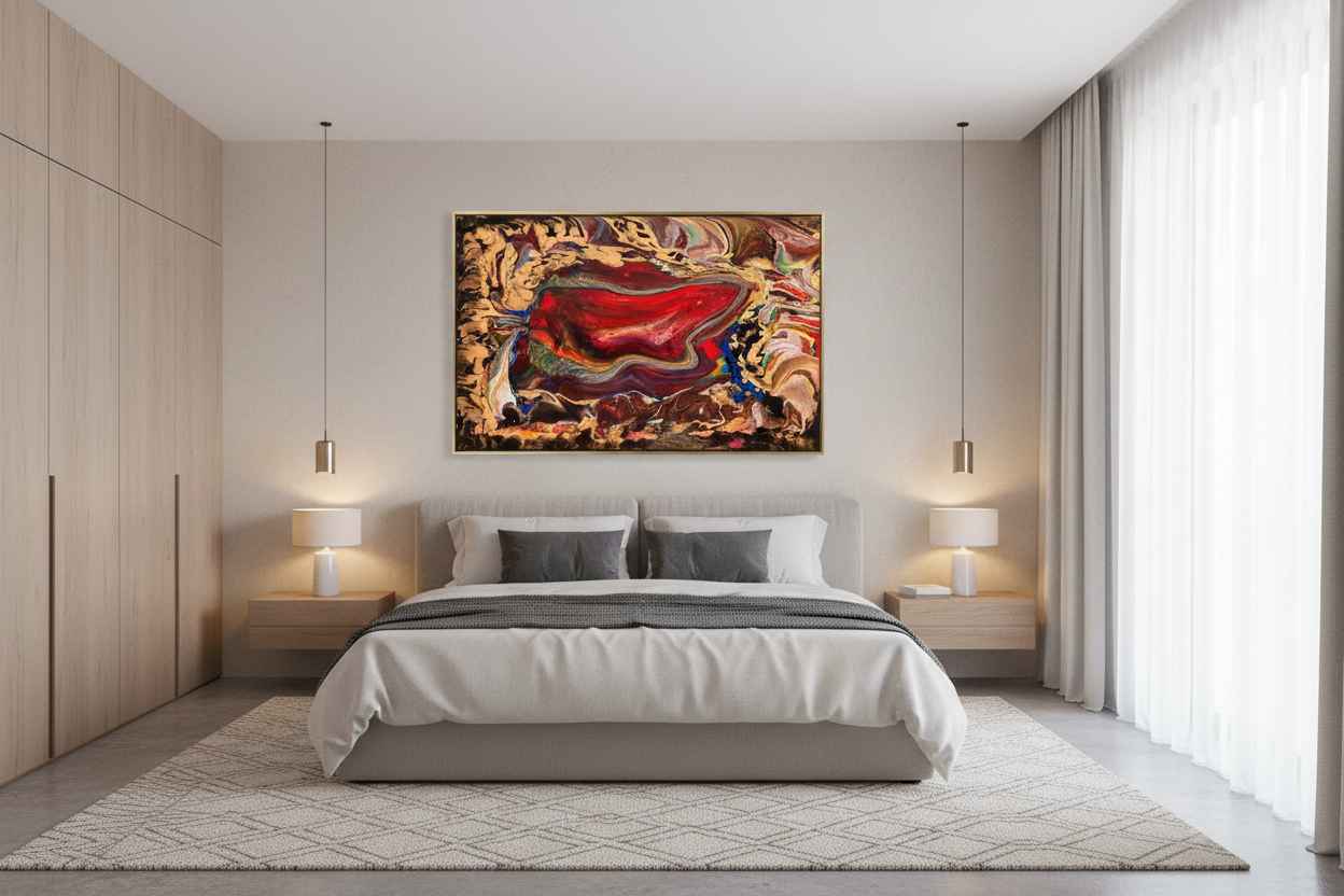 Portal do Innego Wymiaru – Obraz Abstrakcyjny Pouring Art 90x120 cm