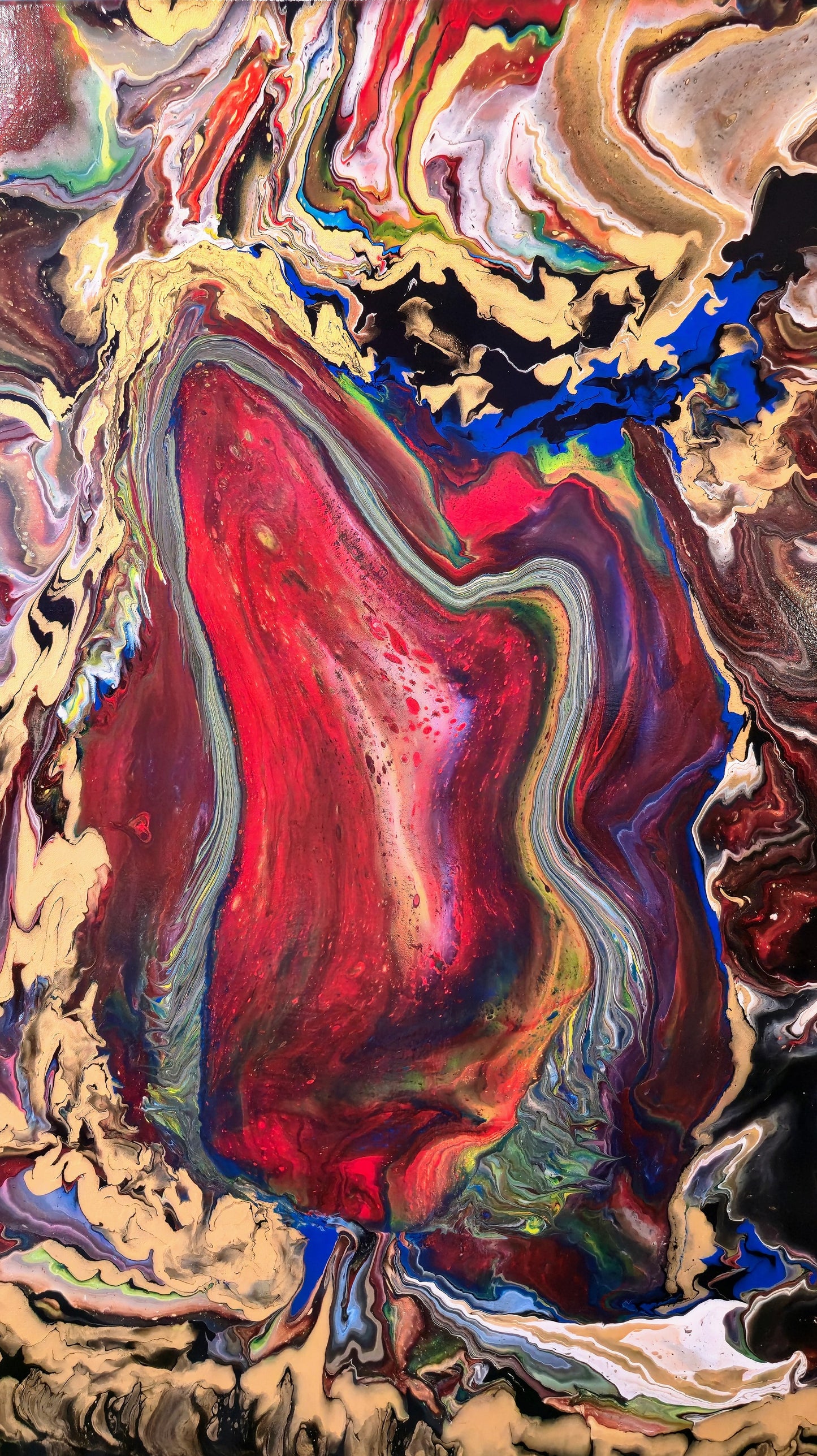 Portal do Innego Wymiaru – Obraz Abstrakcyjny Pouring Art 90x120 cm